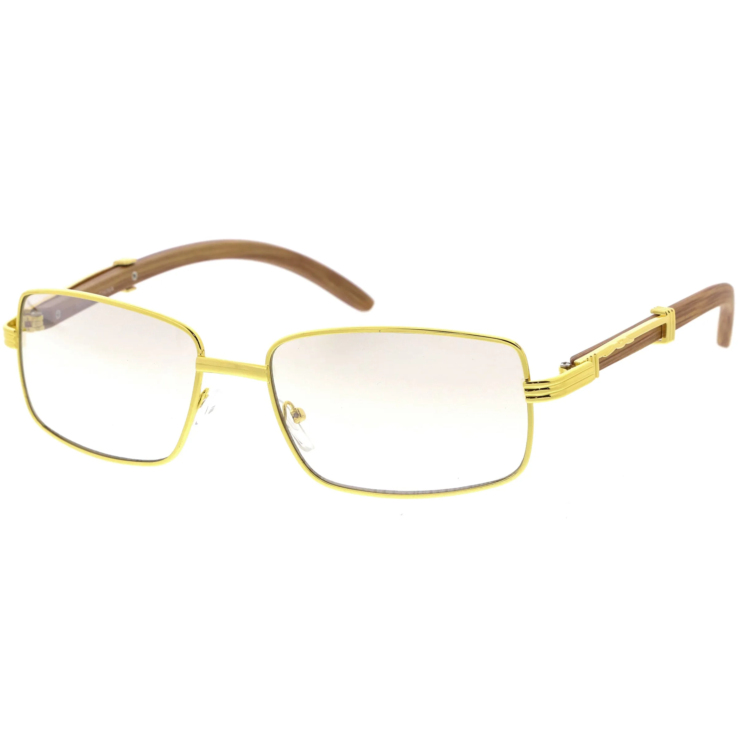 Medium Dapper Sleek Metal Two-Tone Square Sunglasses D249 sold by ZeroUV product image thumbnail 5