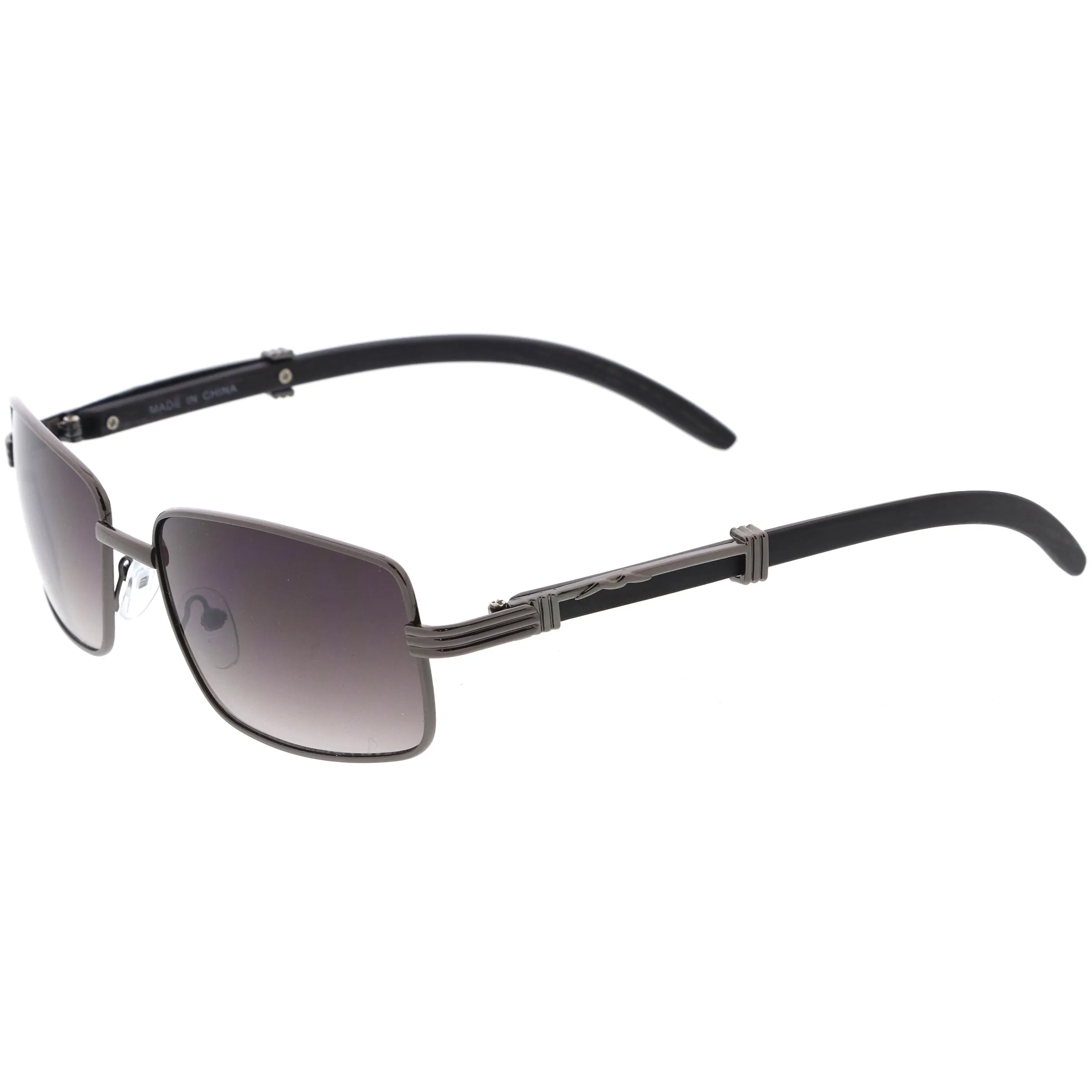 Medium Dapper Sleek Metal Two-Tone Square Sunglasses D249 sold by ZeroUV product image thumbnail 3