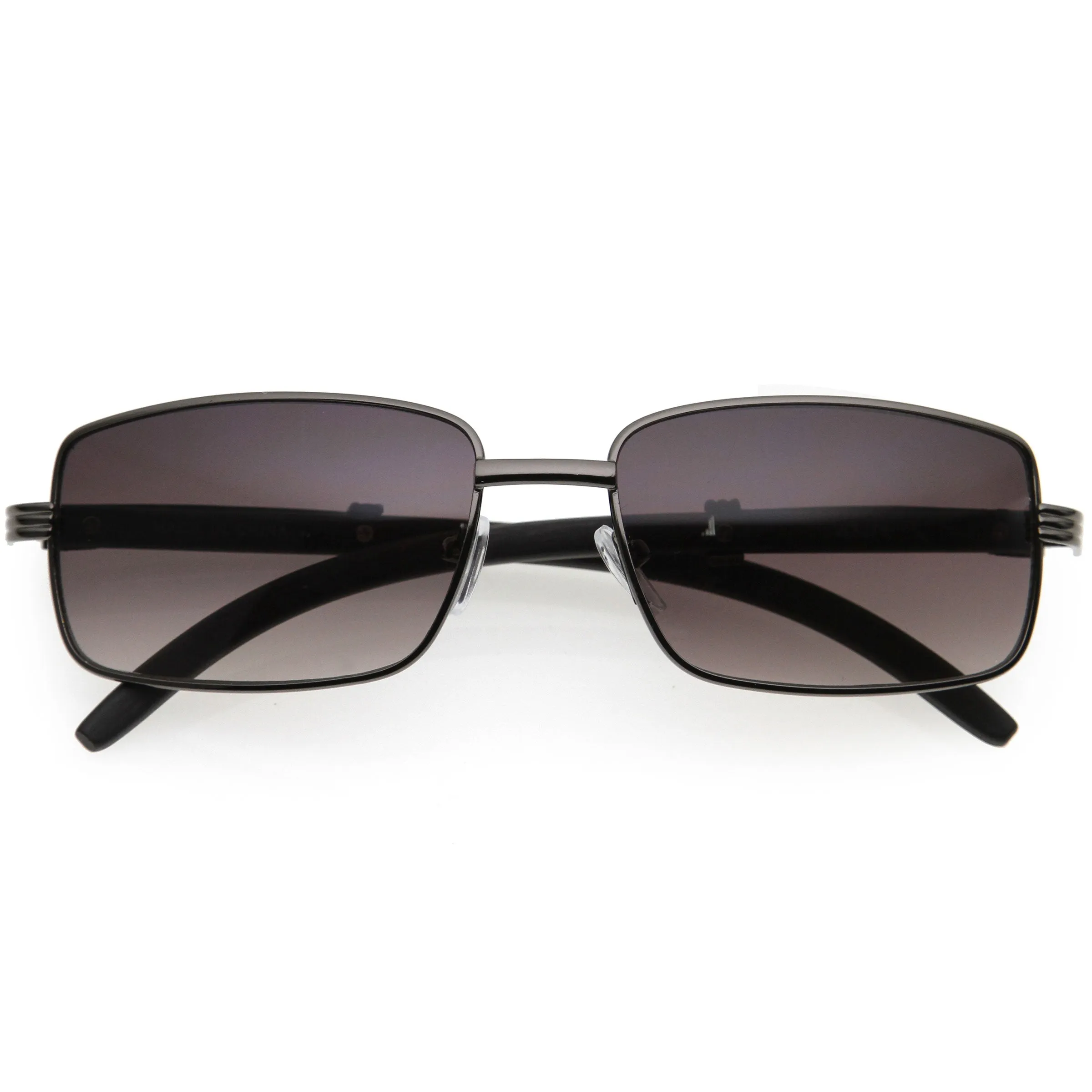 Medium Dapper Sleek Metal Two-Tone Square Sunglasses D249 sold by ZeroUV