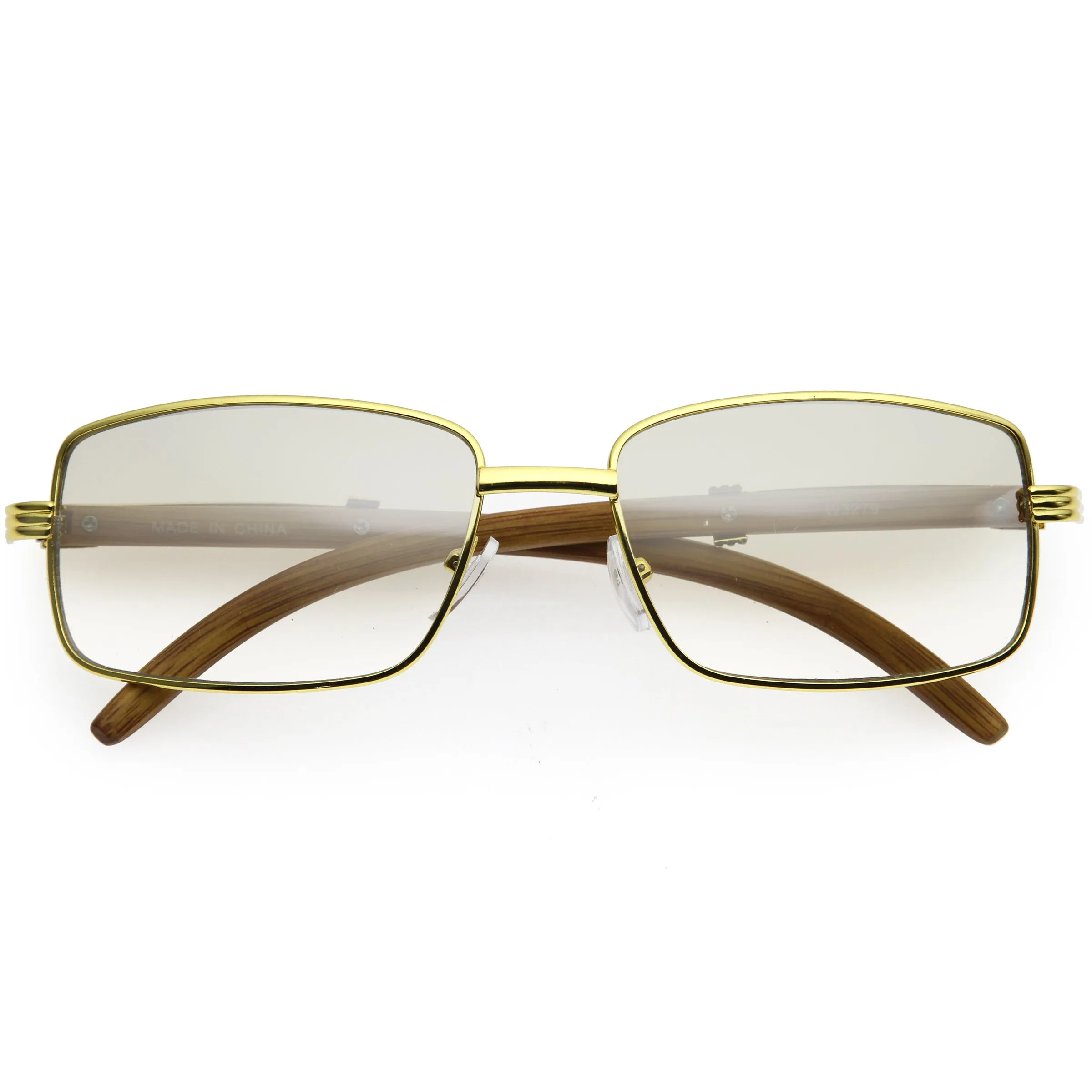 Medium Dapper Sleek Metal Two-Tone Square Sunglasses D249 sold by ZeroUV product image thumbnail 4