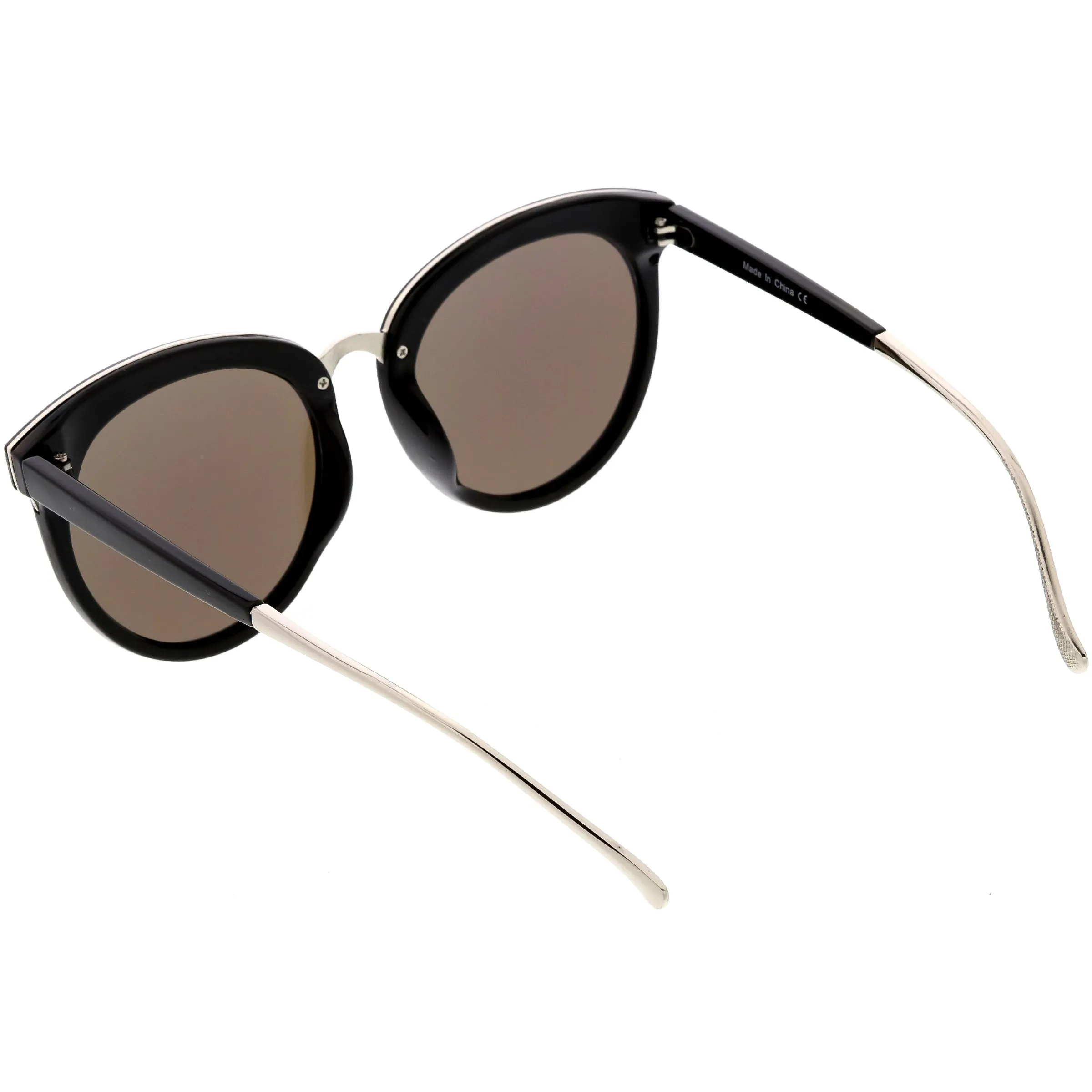 Women's Oversize Round Cat Eye Mirrored Flat Lens Sunglasses C872 sold by ZeroUV product image thumbnail 4
