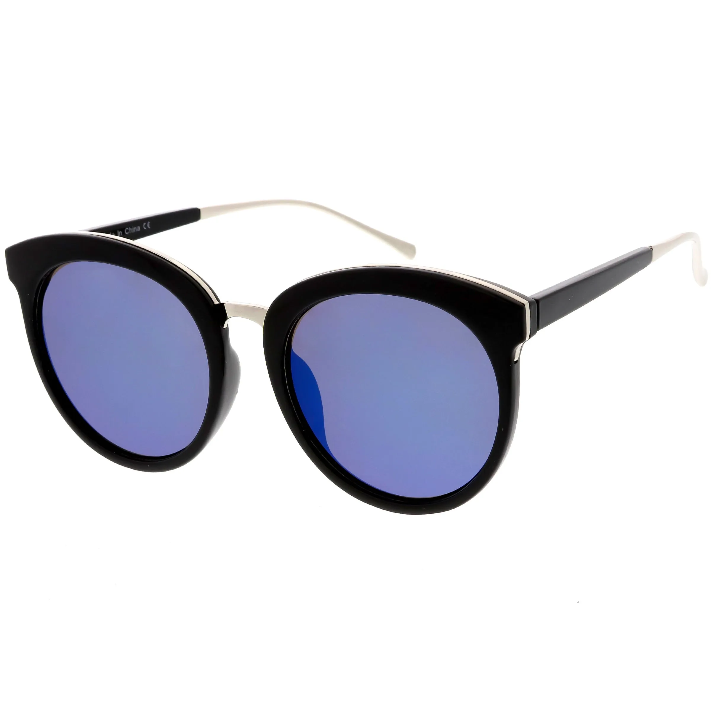 Women's Oversize Round Cat Eye Mirrored Flat Lens Sunglasses C872 sold by ZeroUV product image thumbnail 2