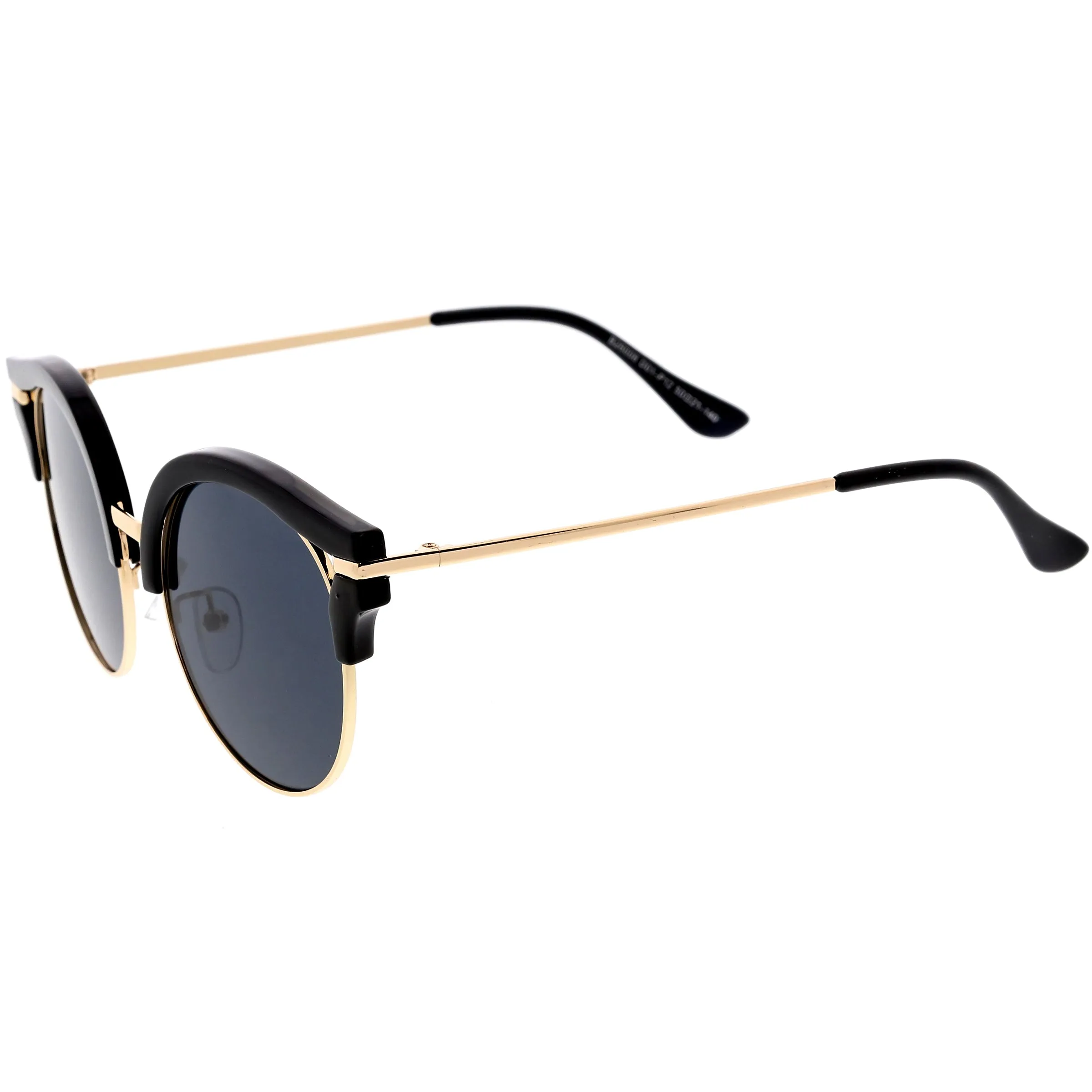 Round Metal Arms Polarized Flat Lens Cat Eye Sunglasses C896 sold by ZeroUV product image thumbnail 3