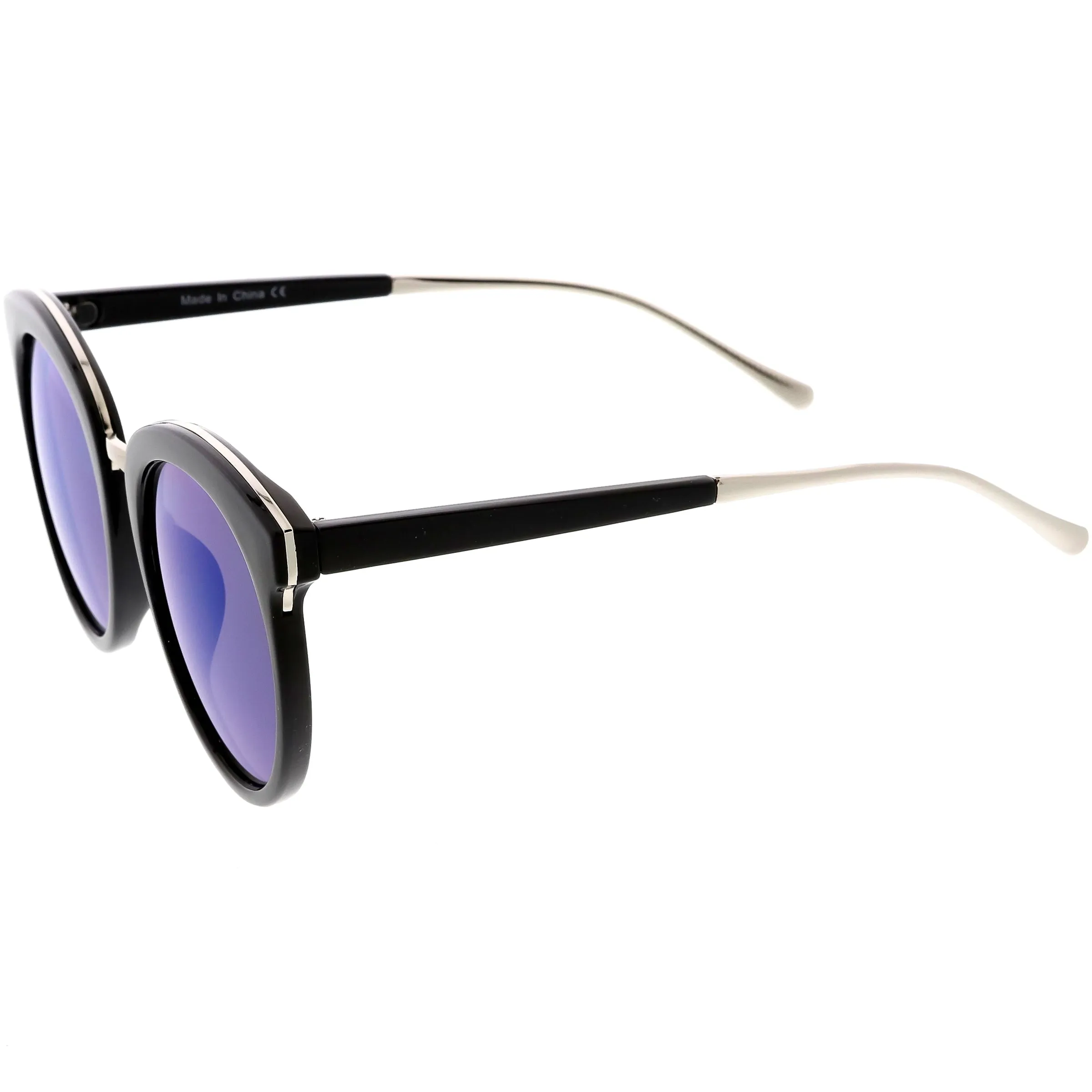 Women's Oversize Round Cat Eye Mirrored Flat Lens Sunglasses C872 sold by ZeroUV product image thumbnail 3