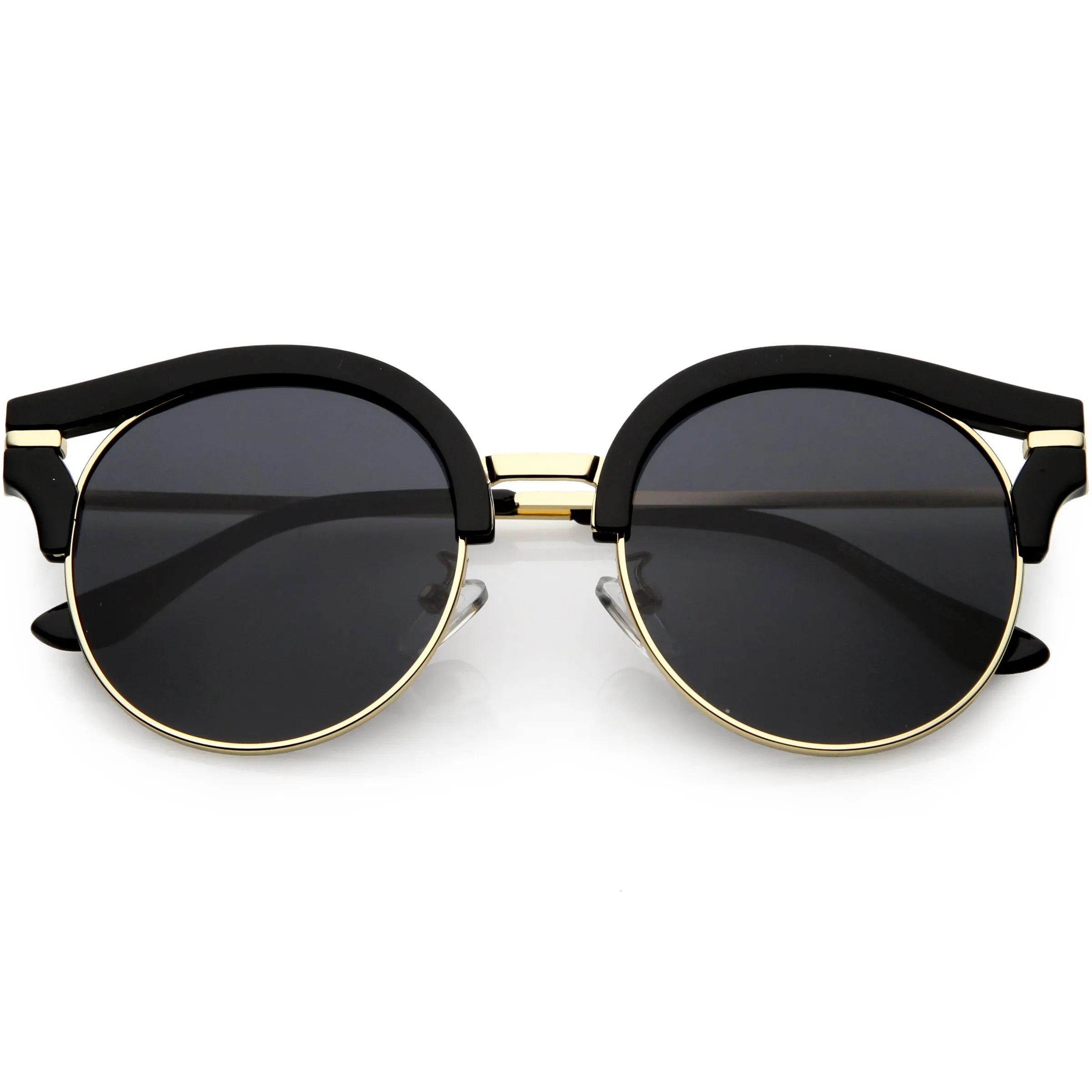 Round Metal Arms Polarized Flat Lens Cat Eye Sunglasses C896 sold by ZeroUV