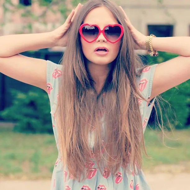 Cute Womens Lolita Sweet Heart Shape Sunglasses sold by ZeroUV product image thumbnail 3