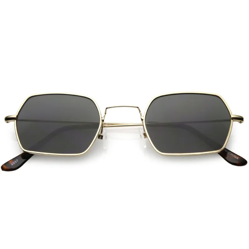 Ultra Slim Metal Hexagon Geometric Sunglasses C633 sold by ZeroUV