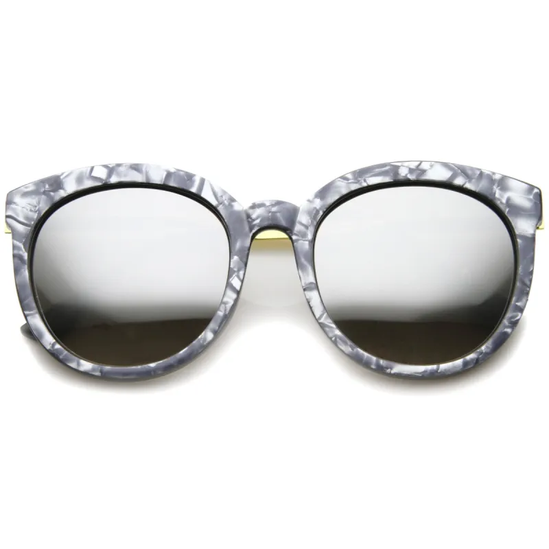 Oversize Women's Marble Cat Eye Mirrored Lens A242 sold by ZeroUV