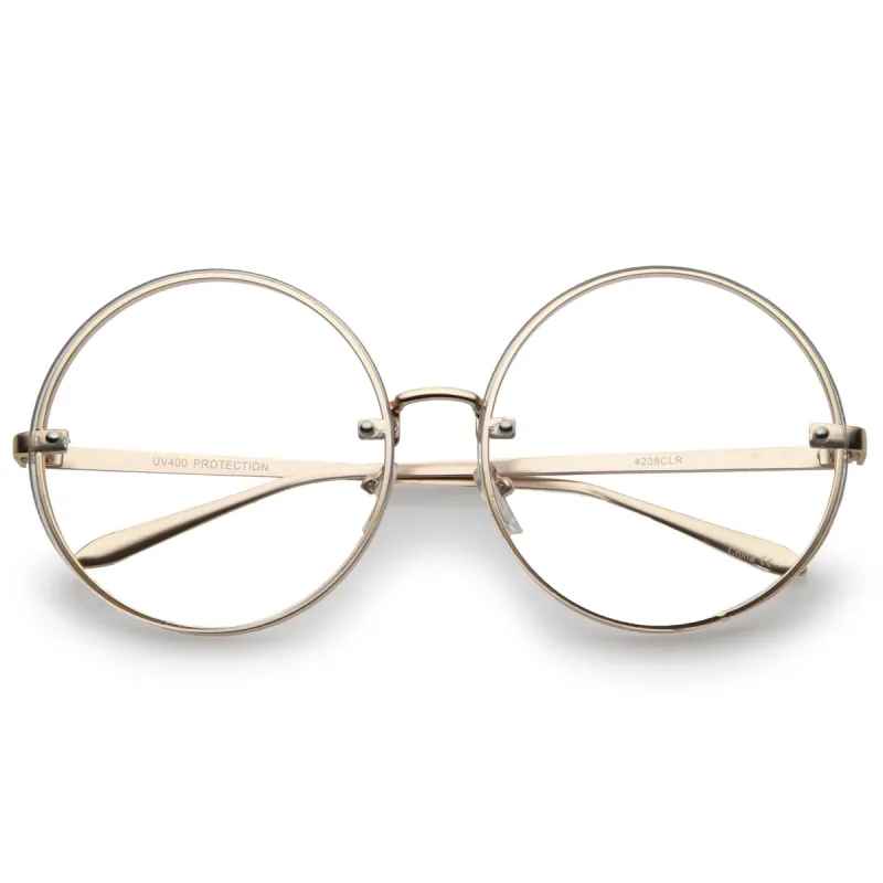 Modern Oversize Infinity Round Clear Lens Glasses A896 sold by ZeroUV