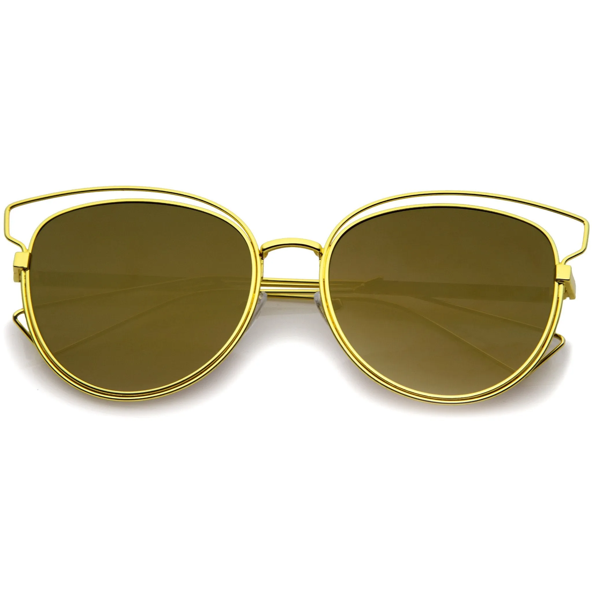 Women's Metal Laser Cut Mirrored Flat Lens Sunglasses A319 sold by ZeroUV product image thumbnail 5