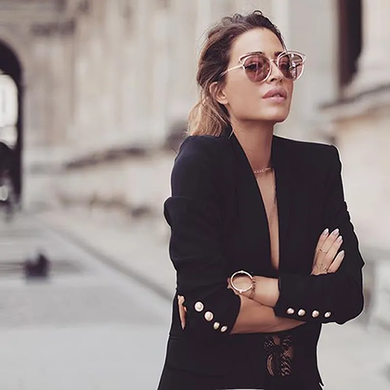 Women's Metal Laser Cut Mirrored Flat Lens Sunglasses A319 sold by ZeroUV product image thumbnail 2