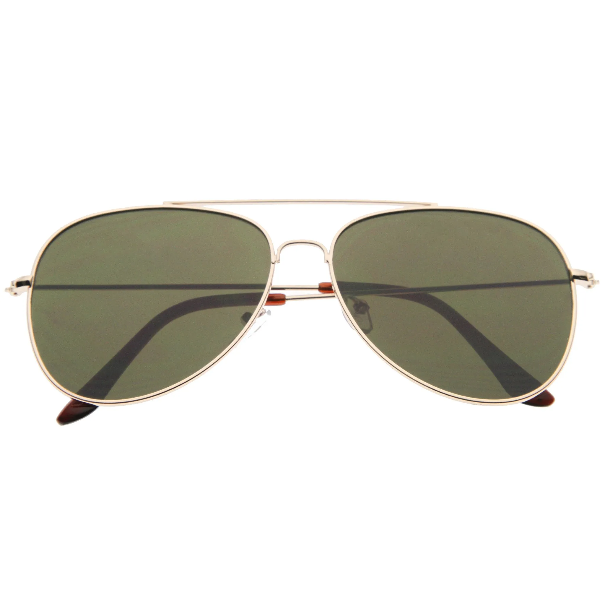 Large Modern Flat Front Metal Aviator Sunglasses A183 sold by ZeroUV product image thumbnail 4