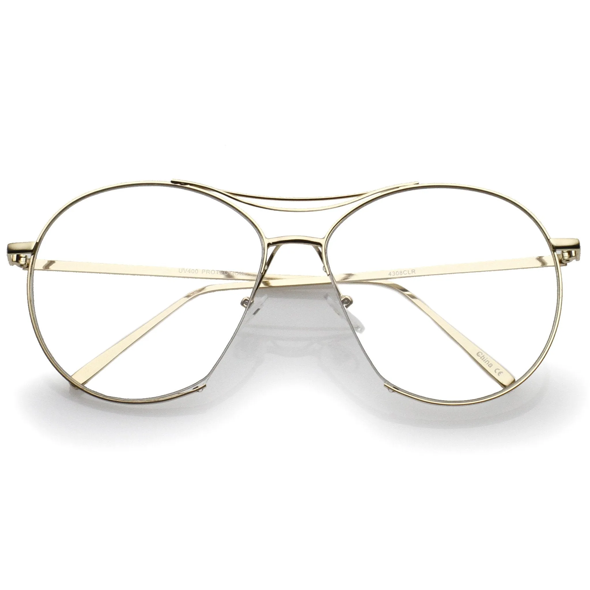 Oversize Retro Modern Clear Lens Aviator Glasses C132 sold by ZeroUV