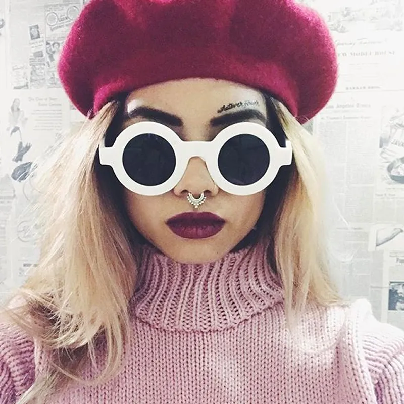 Trendy Blogger Womens Fashion Thick Round Sunglasses 8980 sold by ZeroUV product image thumbnail 3