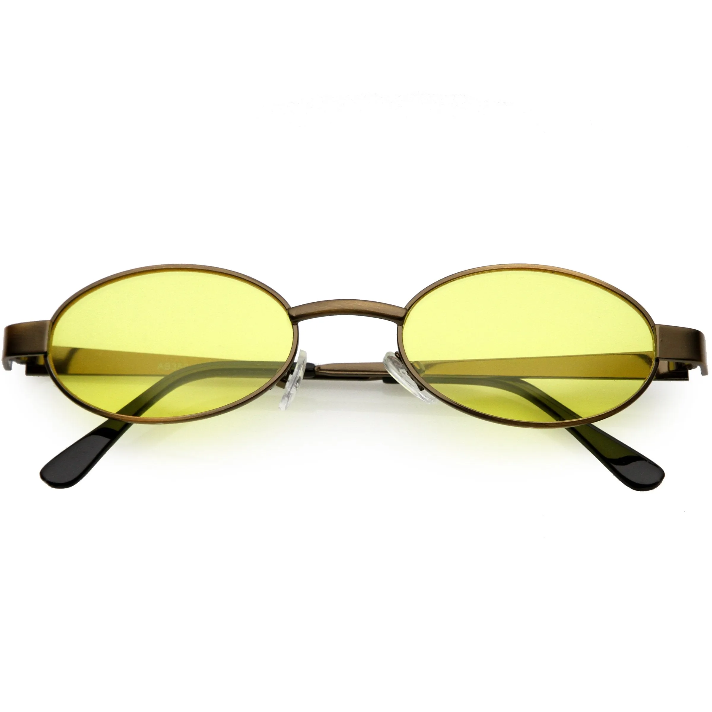Retro 1990's Small Color Tone Oval Metal Sunglasses C709 sold by ZeroUV