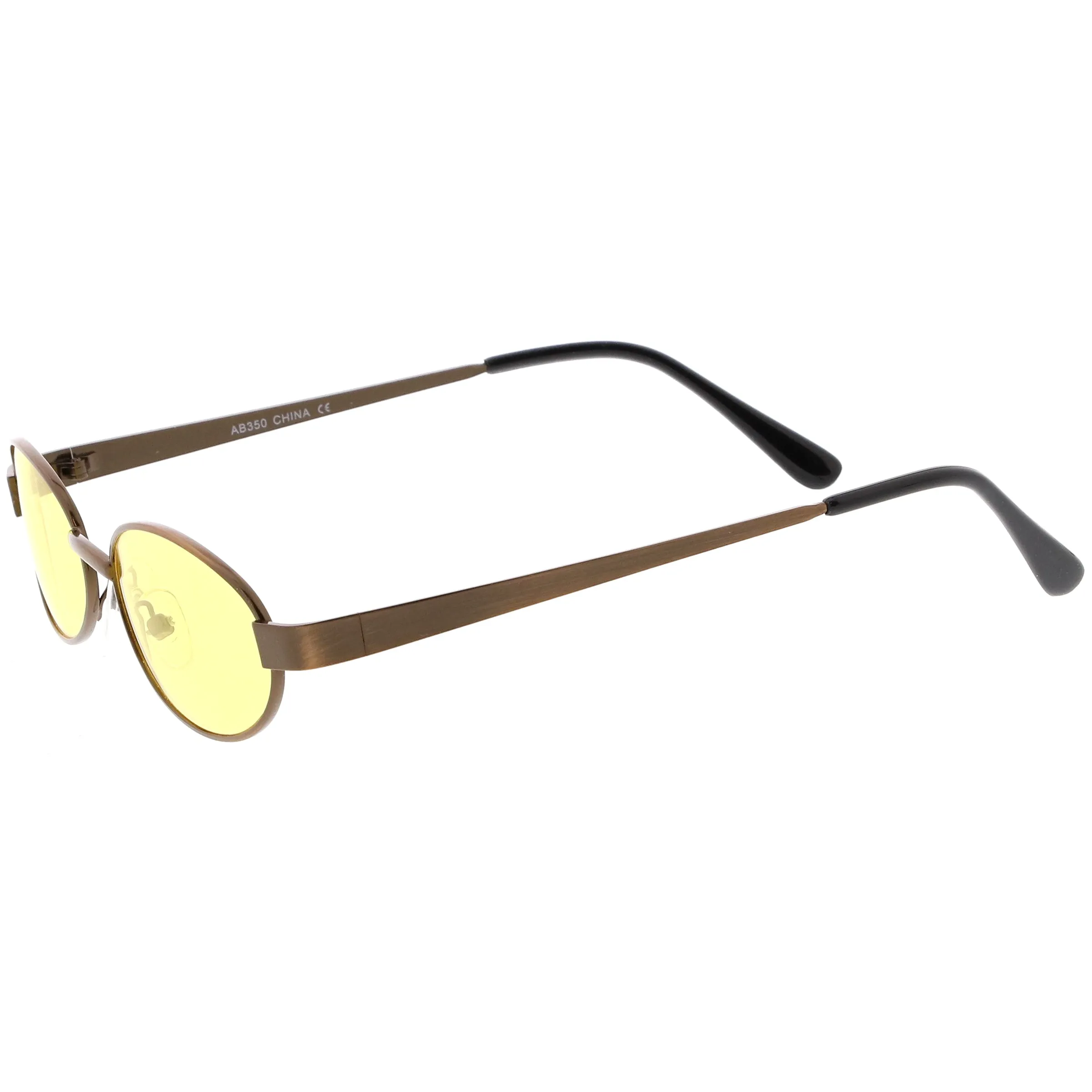 Retro 1990's Small Color Tone Oval Metal Sunglasses C709 sold by ZeroUV product image thumbnail 3