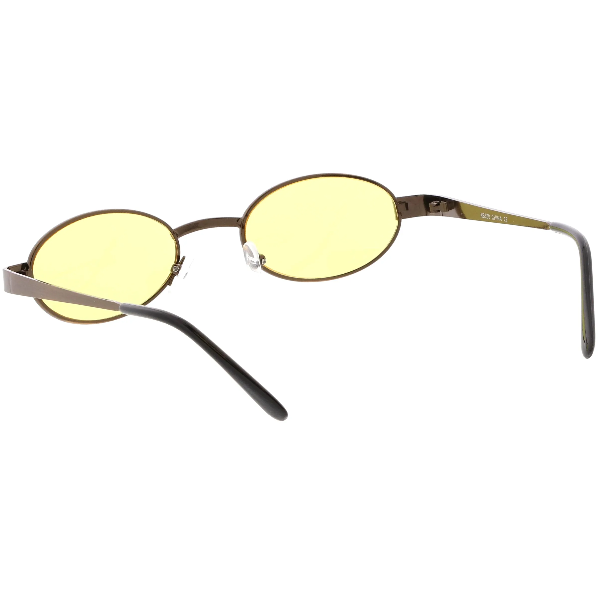 Retro 1990's Small Color Tone Oval Metal Sunglasses C709 sold by ZeroUV product image thumbnail 4