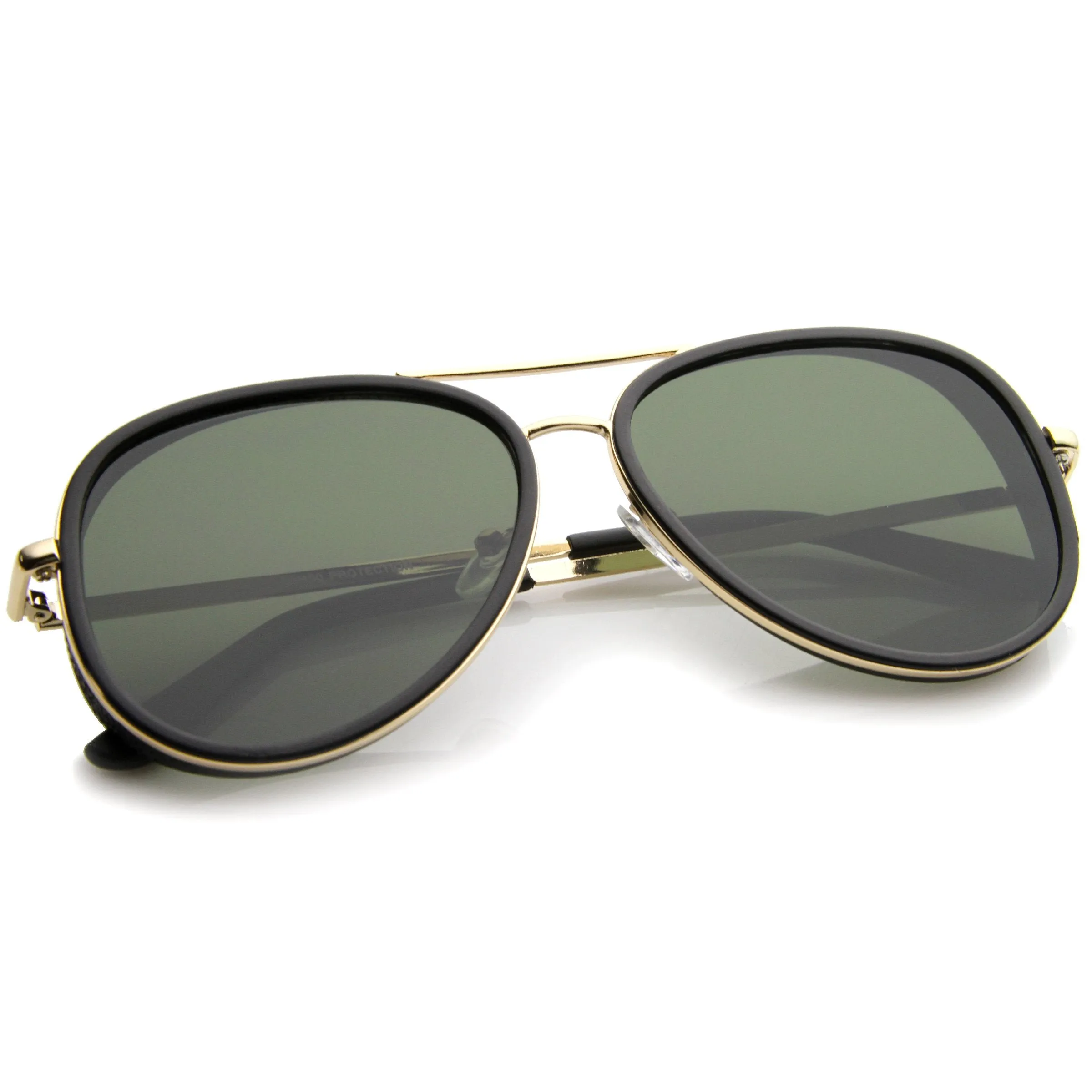 European Retro Two Tone Flat Lens Aviator Sunglasses A234 sold by ZeroUV product image thumbnail 3
