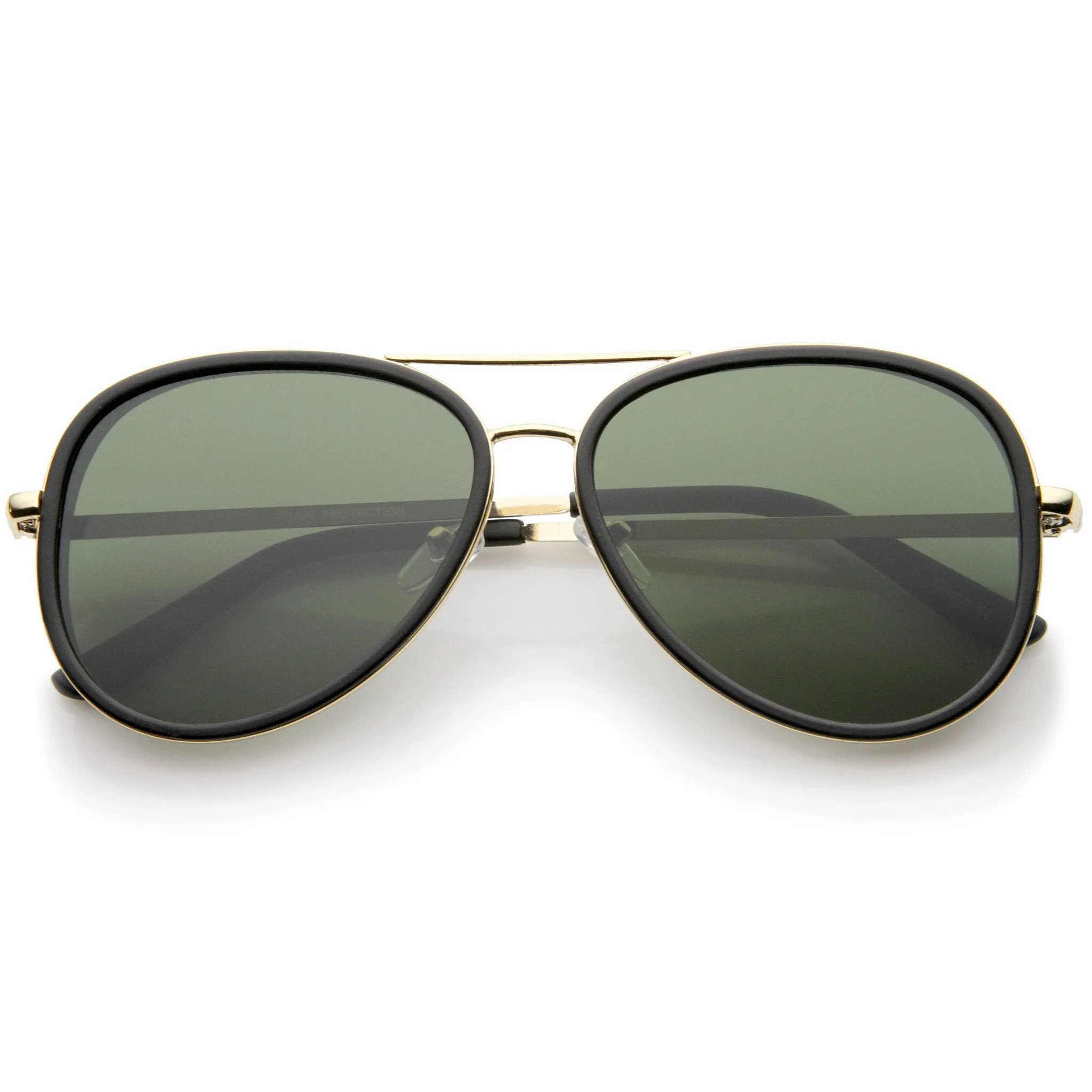 European Retro Two Tone Flat Lens Aviator Sunglasses A234 sold by ZeroUV