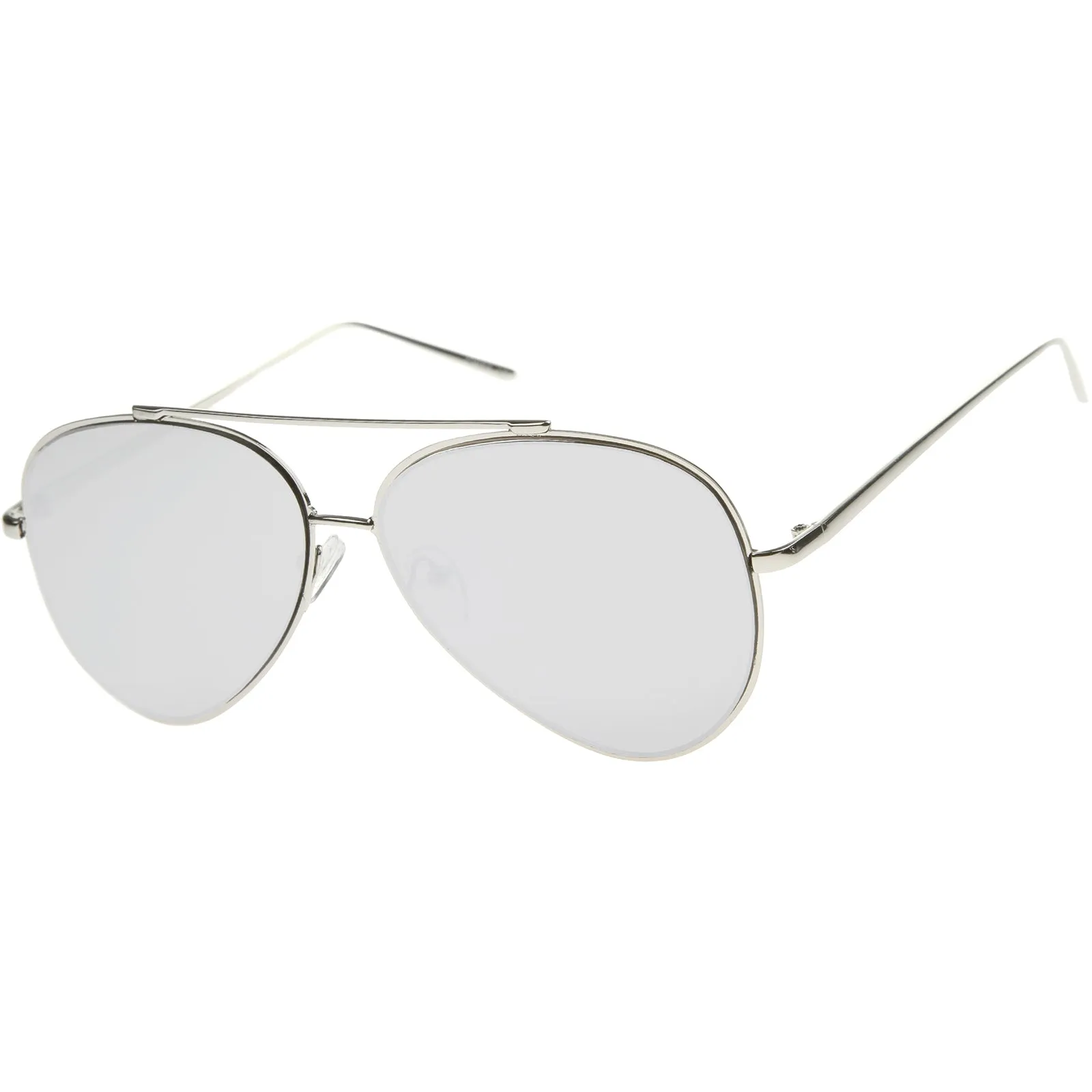 Retro Modern Mirrored Flat Lens Metal Aviator Sunglasses A318 sold by ZeroUV product image thumbnail 5