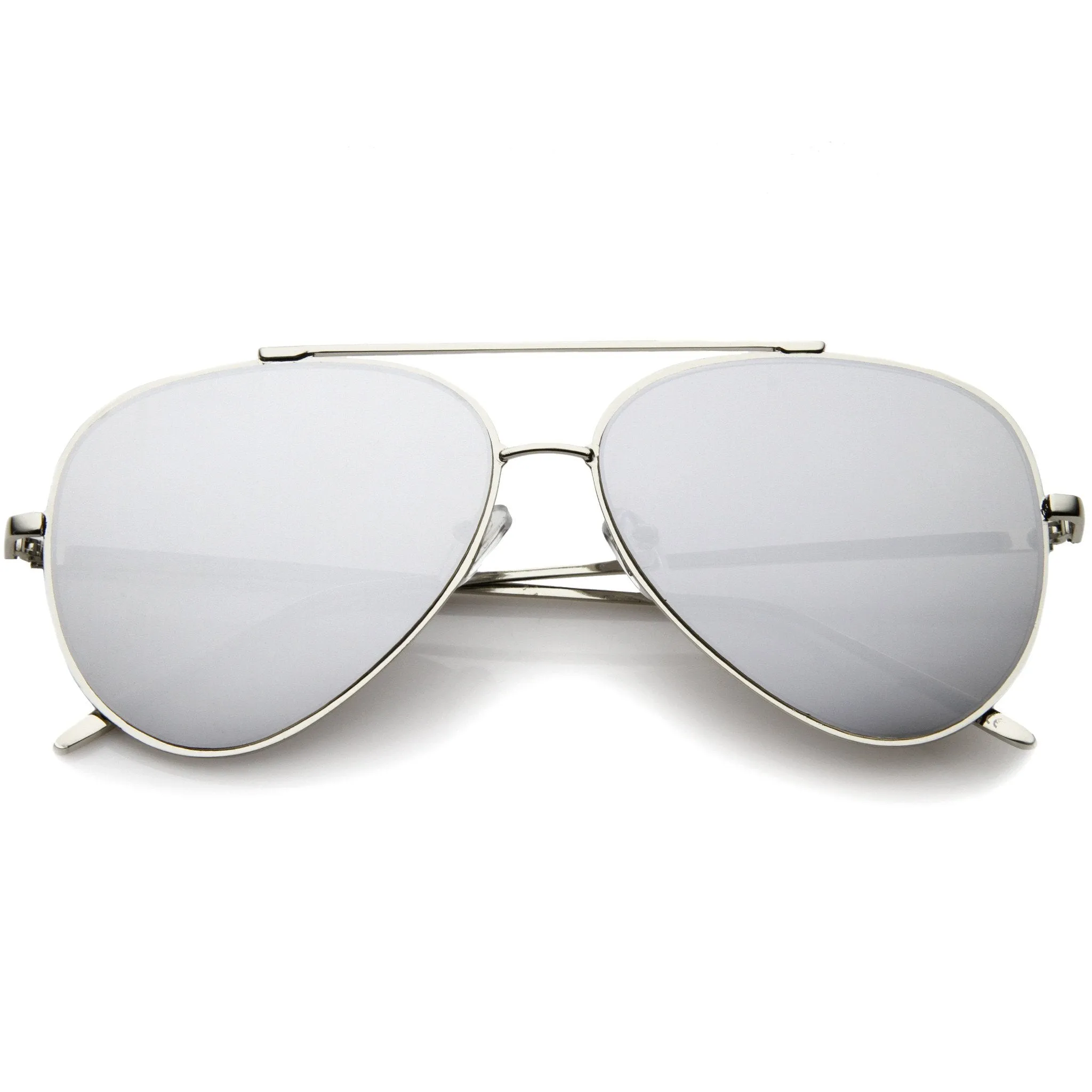 Retro Modern Mirrored Flat Lens Metal Aviator Sunglasses A318 sold by ZeroUV product image thumbnail 3