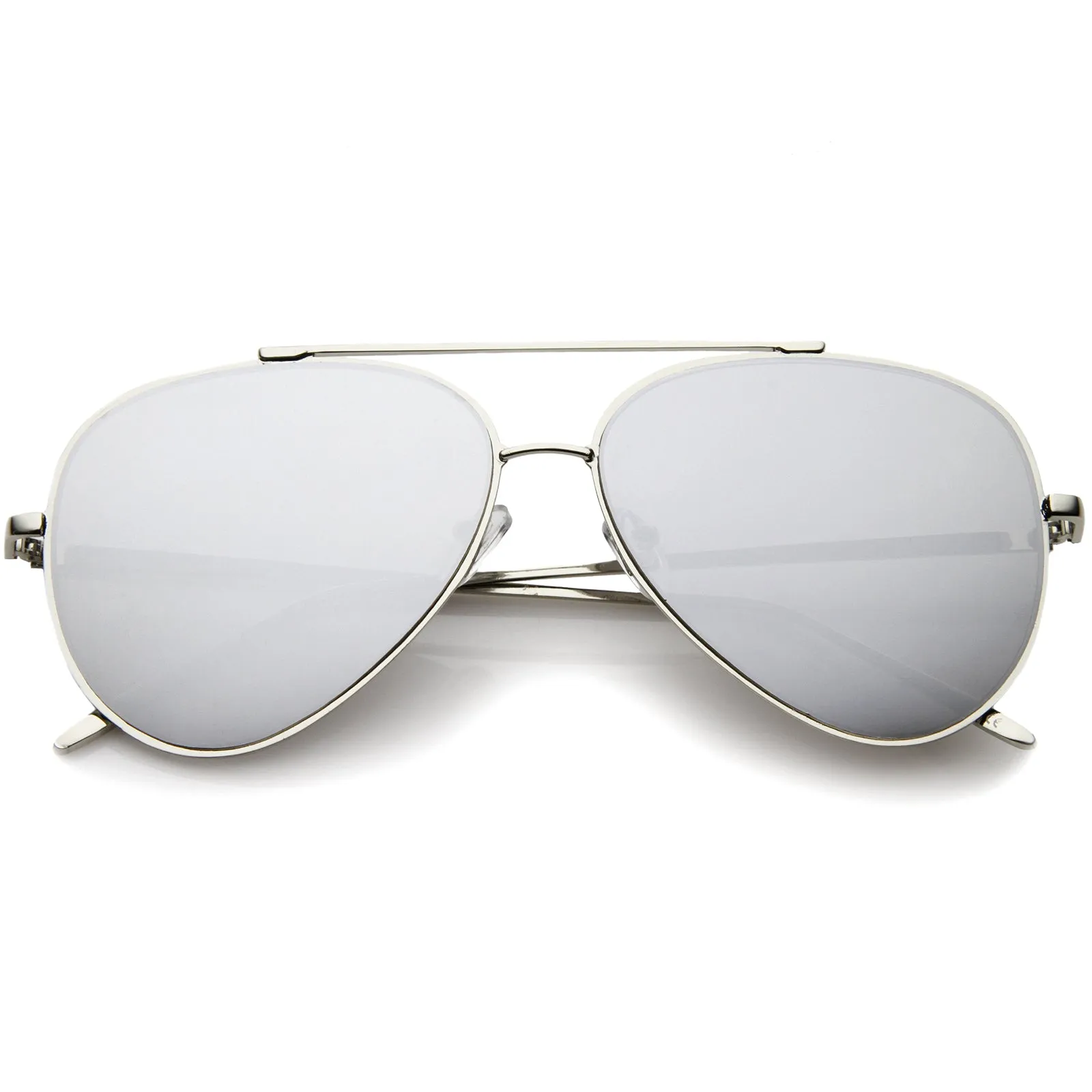 Retro Modern Mirrored Flat Lens Metal Aviator Sunglasses A318 sold by ZeroUV product image thumbnail 4