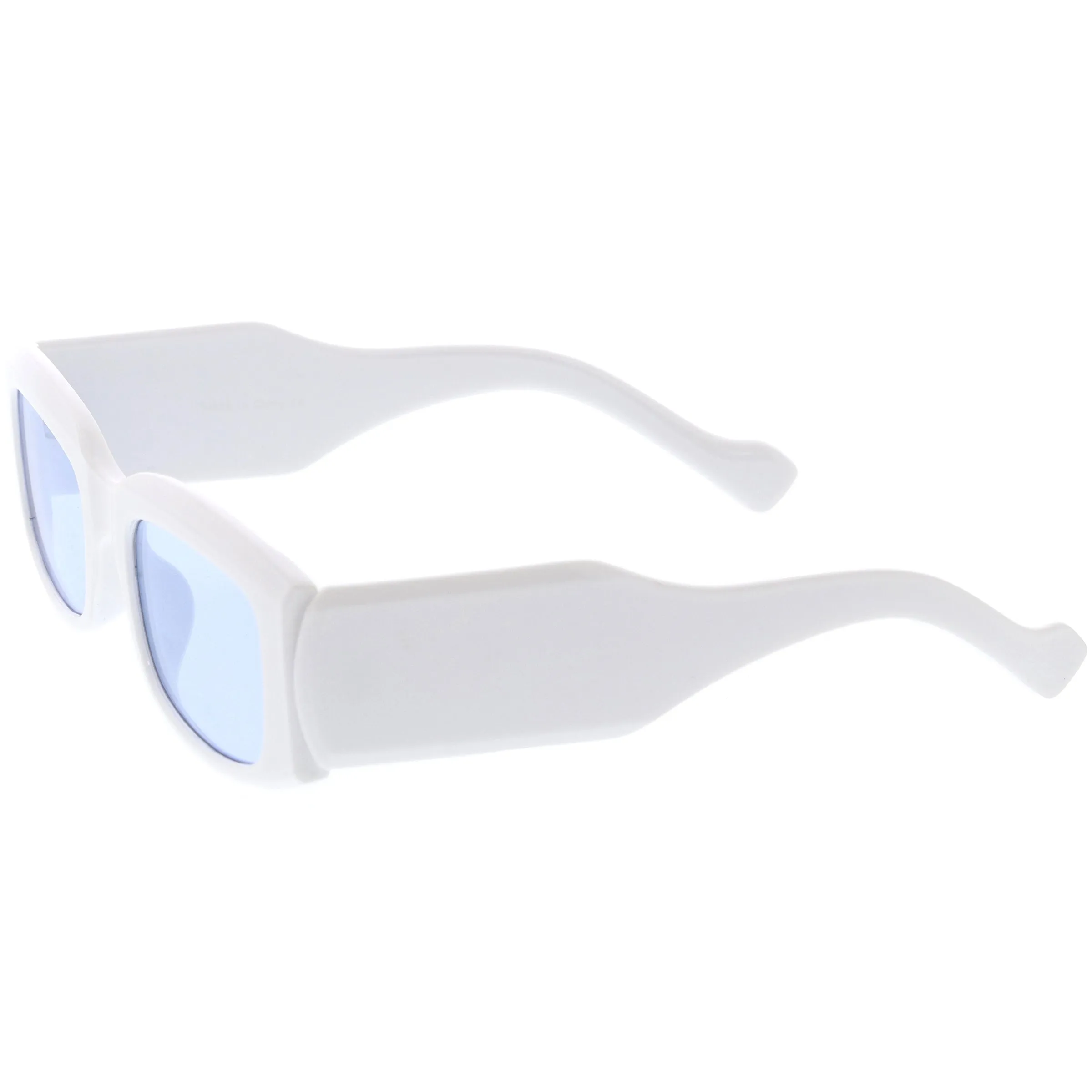 Retro Wide Flat Lens Chunky Rectangular Sunglasses D255 sold by ZeroUV product image thumbnail 3