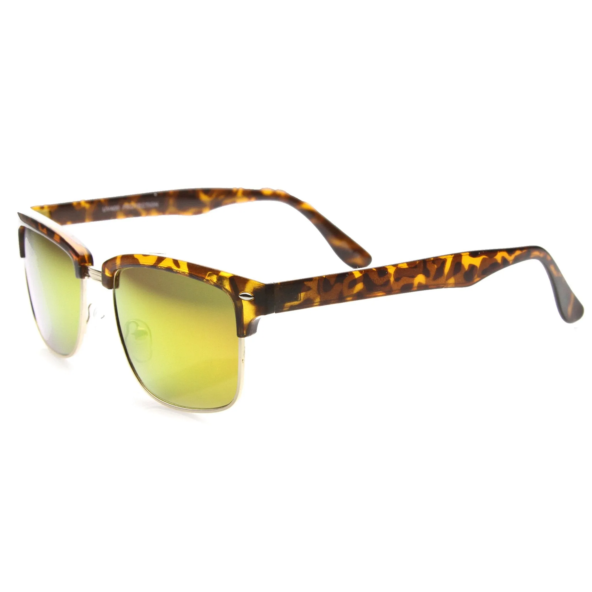 Retro Half Frame Horned Rim Mirror Lens Sunglasses 9811 sold by ZeroUV product image thumbnail 3