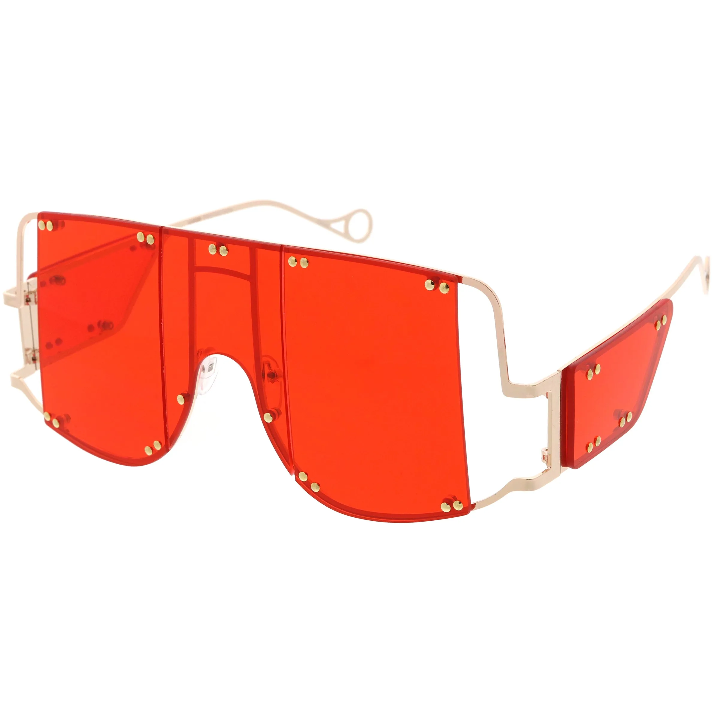 Premium High Fashion Rimless 5-Panel Color Lens Shield Sunglasses D095 sold by ZeroUV product image thumbnail 2