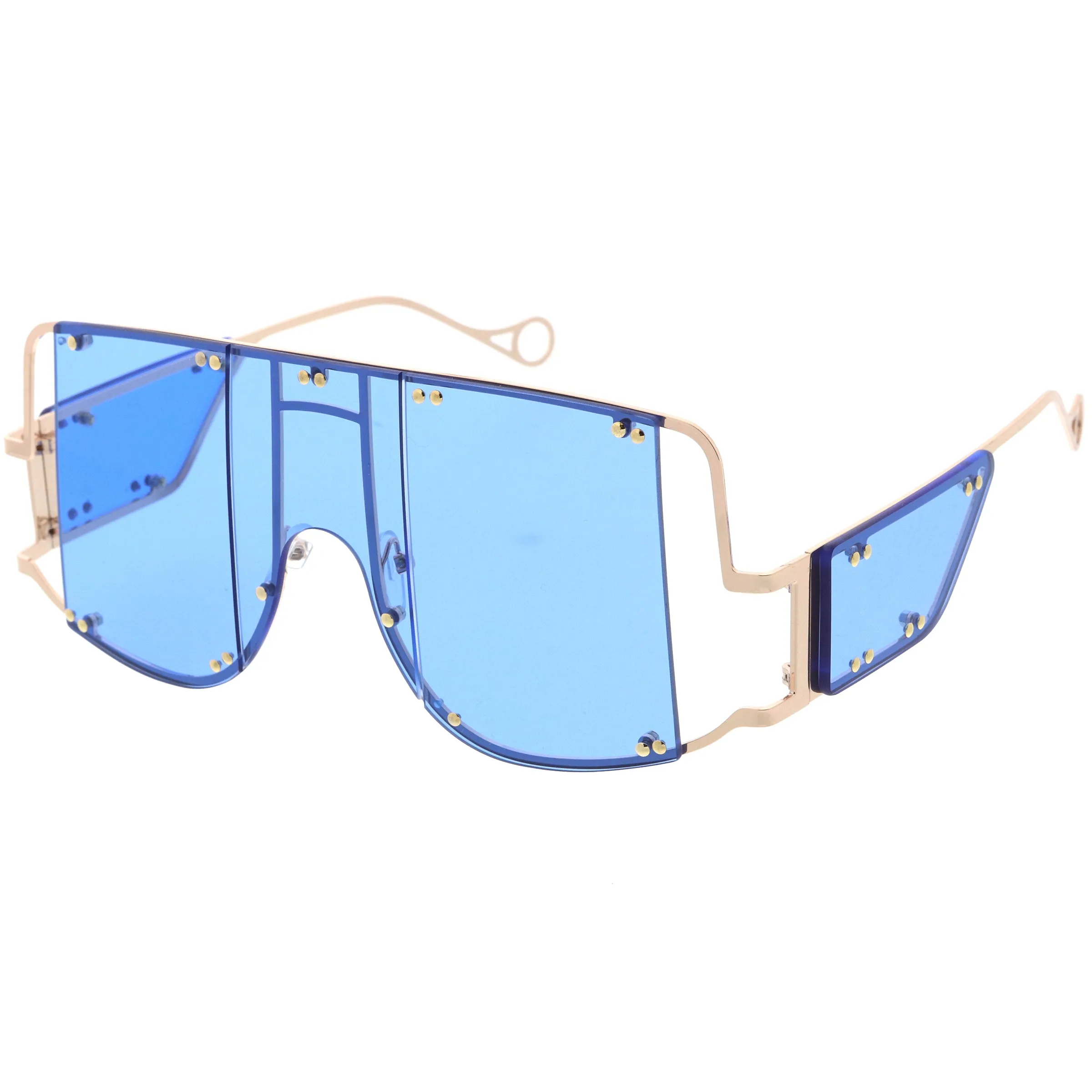 Premium High Fashion Rimless 5-Panel Color Lens Shield Sunglasses D095 sold by ZeroUV product image thumbnail 5