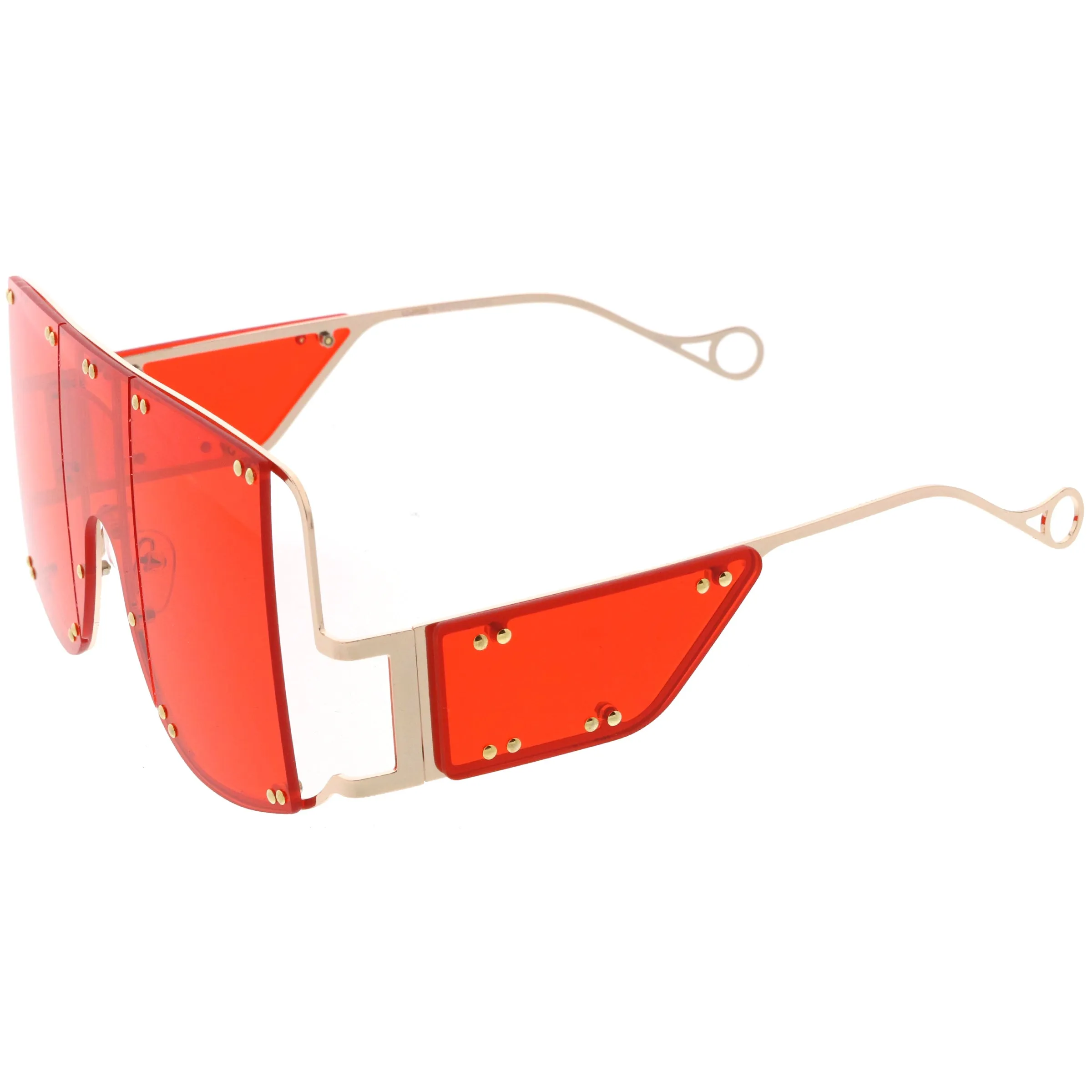 Premium High Fashion Rimless 5-Panel Color Lens Shield Sunglasses D095 sold by ZeroUV product image thumbnail 3