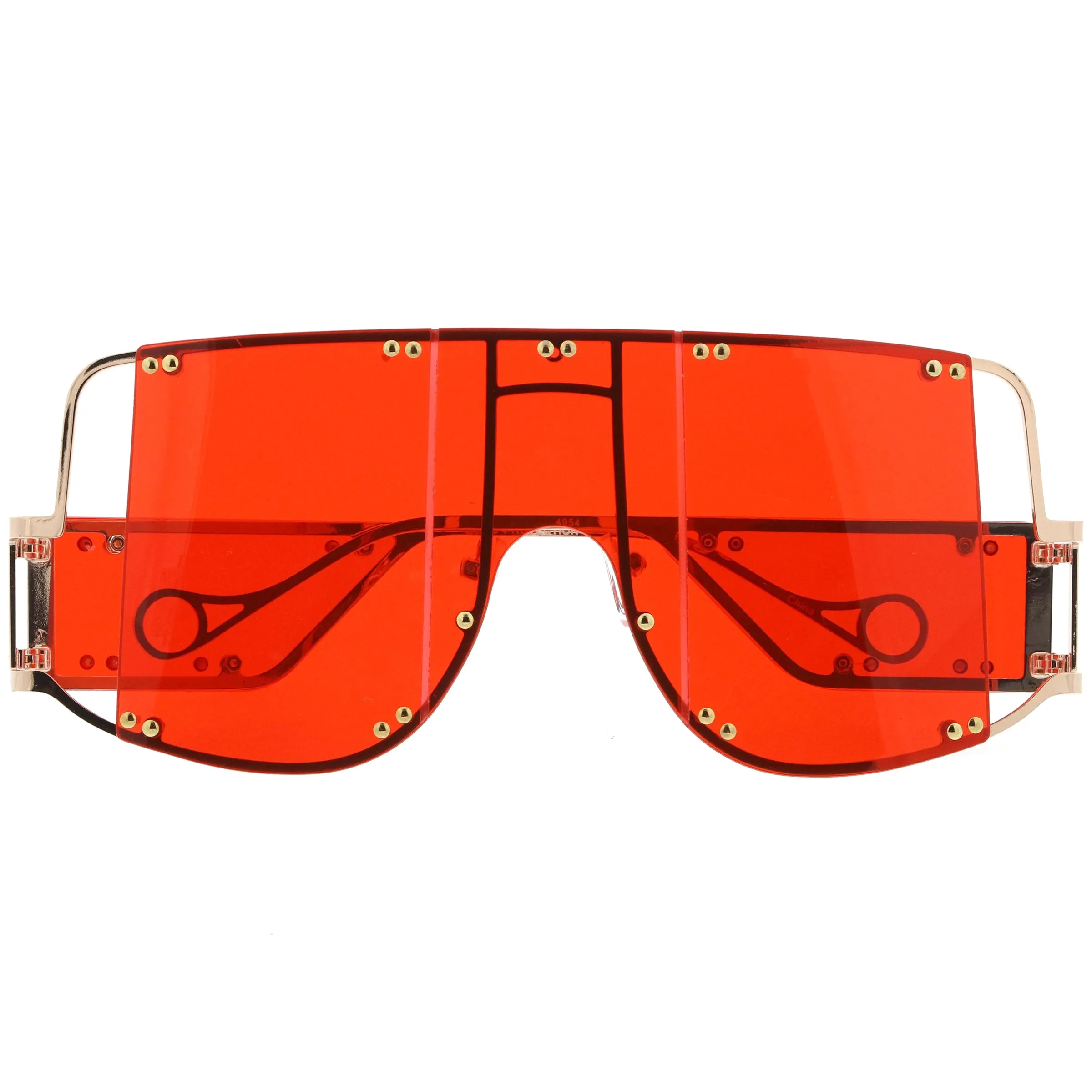 Premium High Fashion Rimless 5-Panel Color Lens Shield Sunglasses D095 sold by ZeroUV