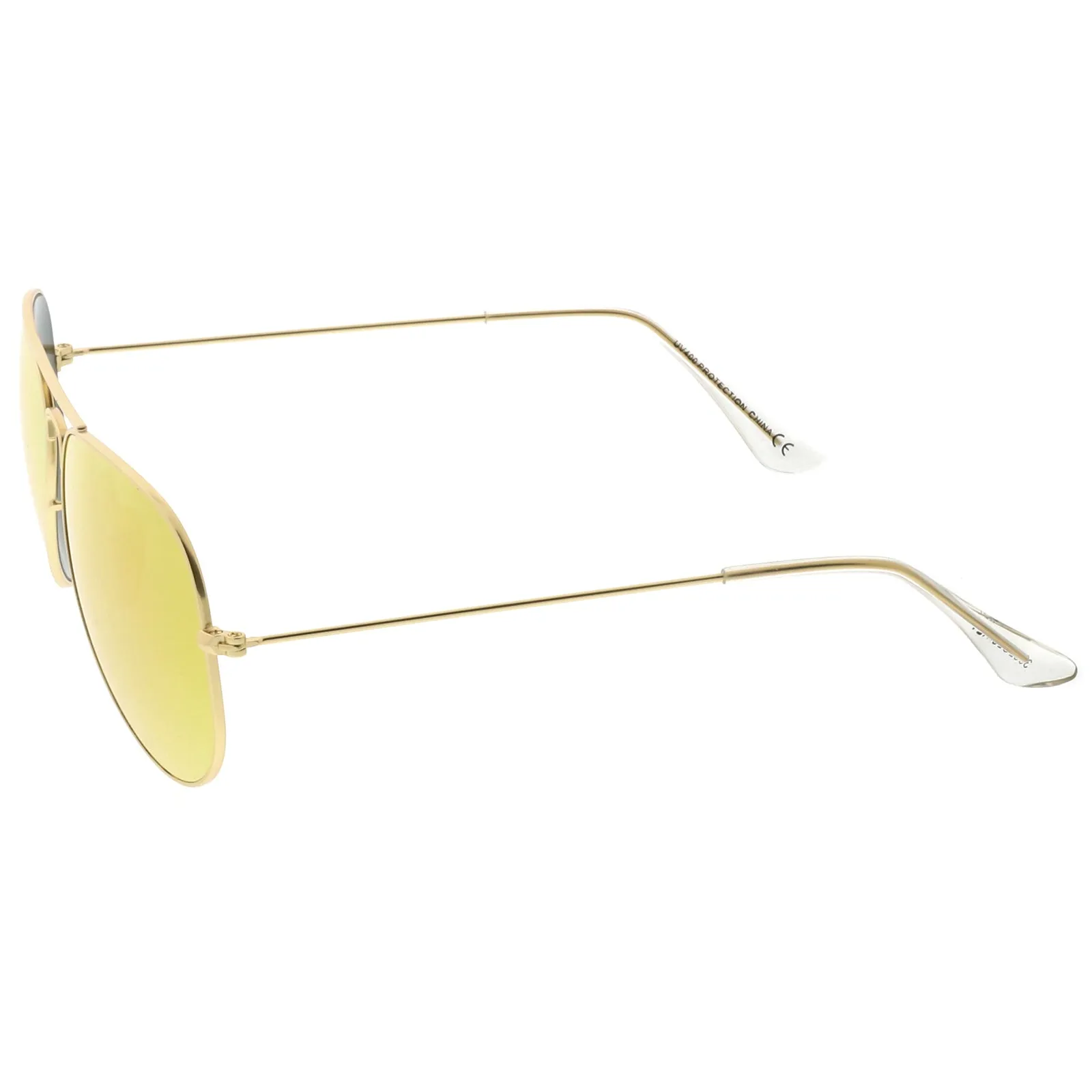 Premium Small Colored Mirror Glass Lens Classic Matte Metal Aviator Sunglasses C770 sold by ZeroUV product image thumbnail 3