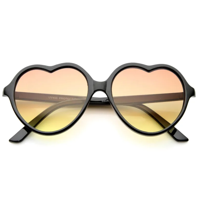 Women's Heart Shaped Gradient Lens Sunglasses A634 sold by ZeroUV