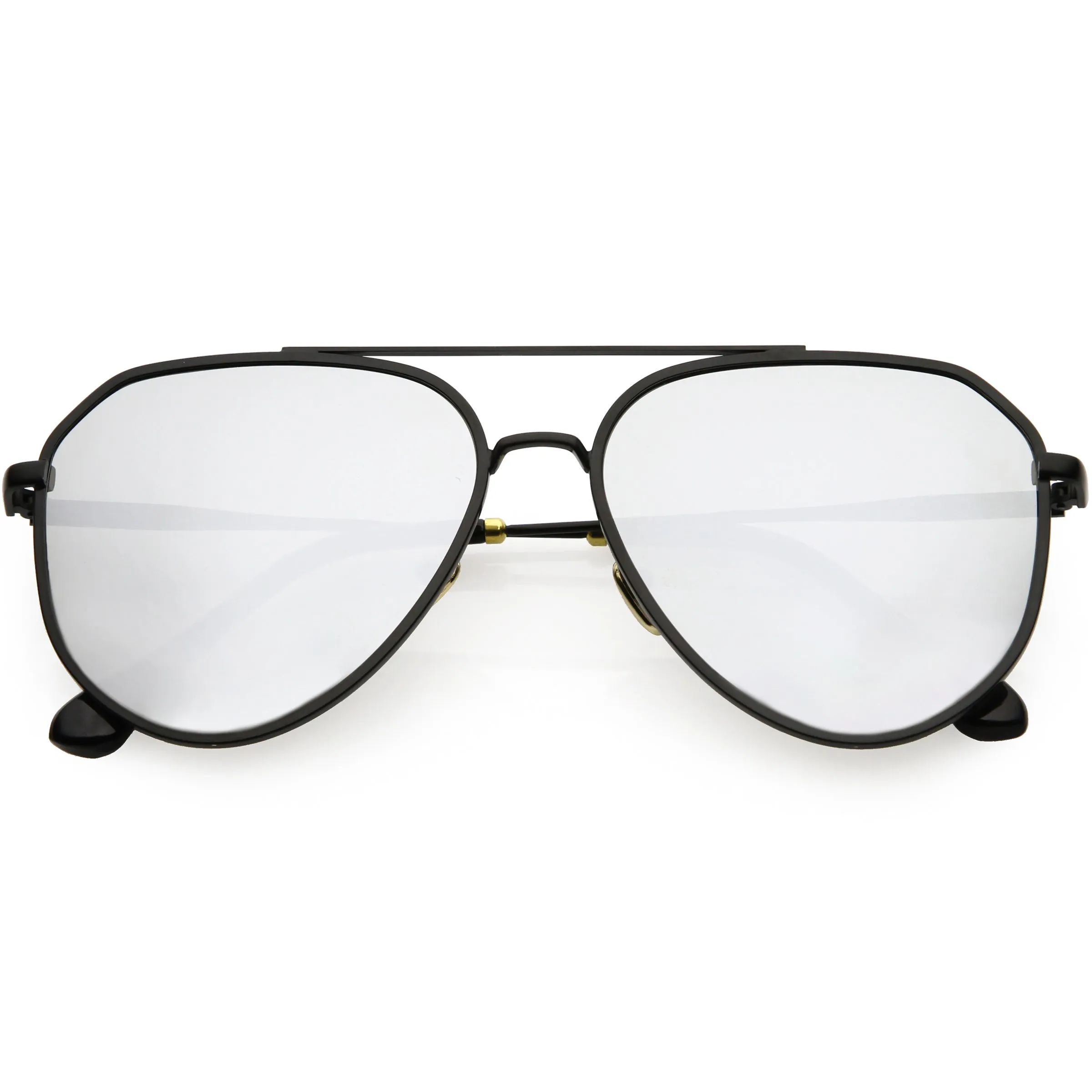 Oversize Retro Modern Mirrored Flat Lens Aviator Sunglasses C849 sold by ZeroUV product image thumbnail 3