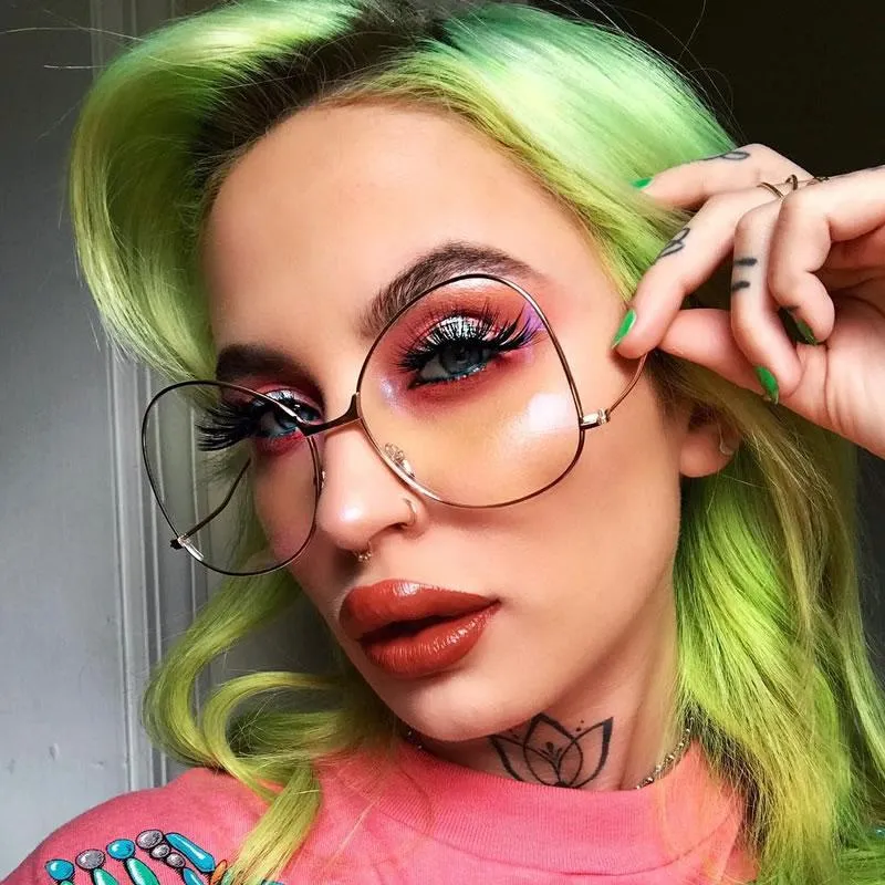 Women's Vintage Oversize Butterfly Clear Lens Glasses C418 sold by ZeroUV product image thumbnail 3