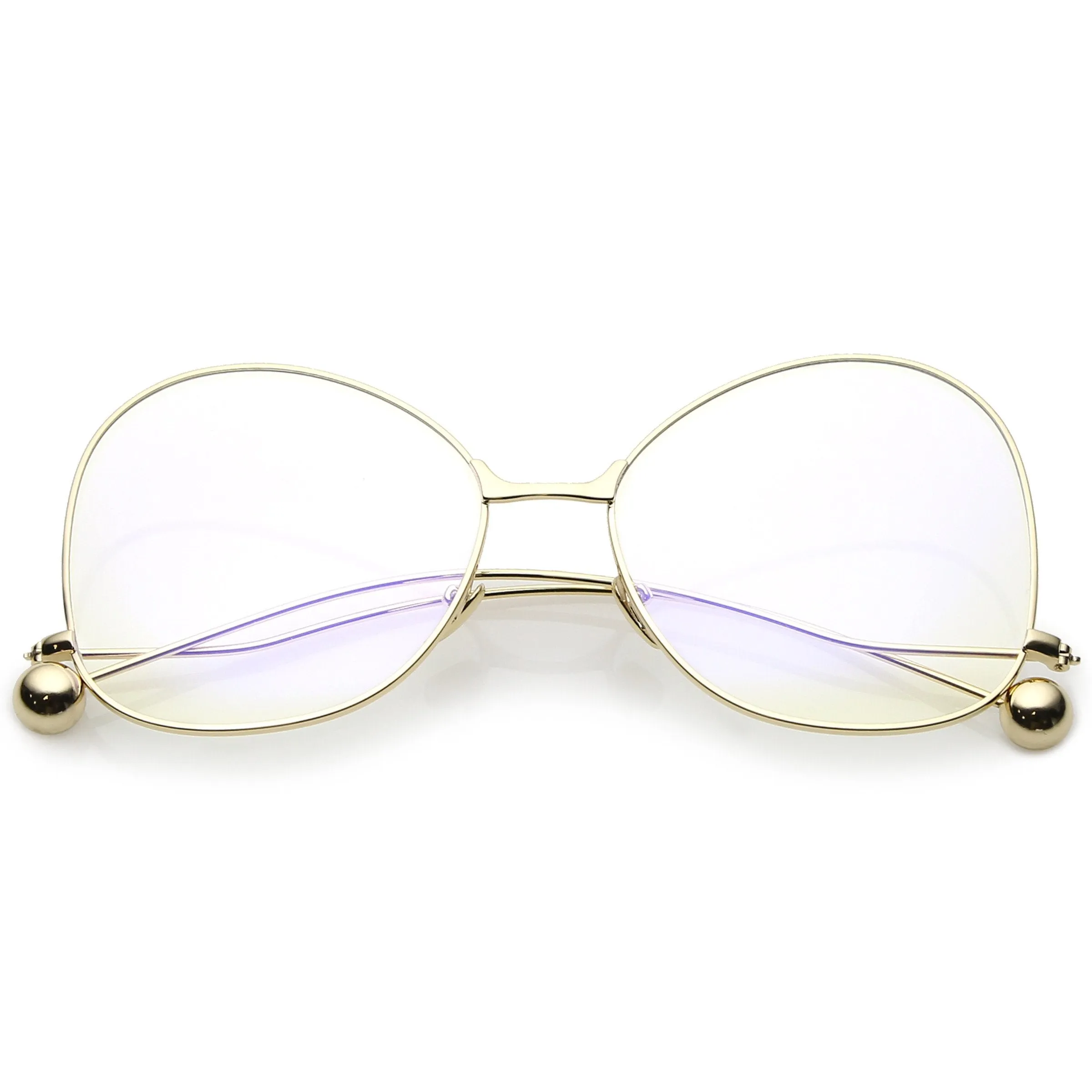 Women's Vintage Oversize Butterfly Clear Lens Glasses C418 sold by ZeroUV product image thumbnail 4