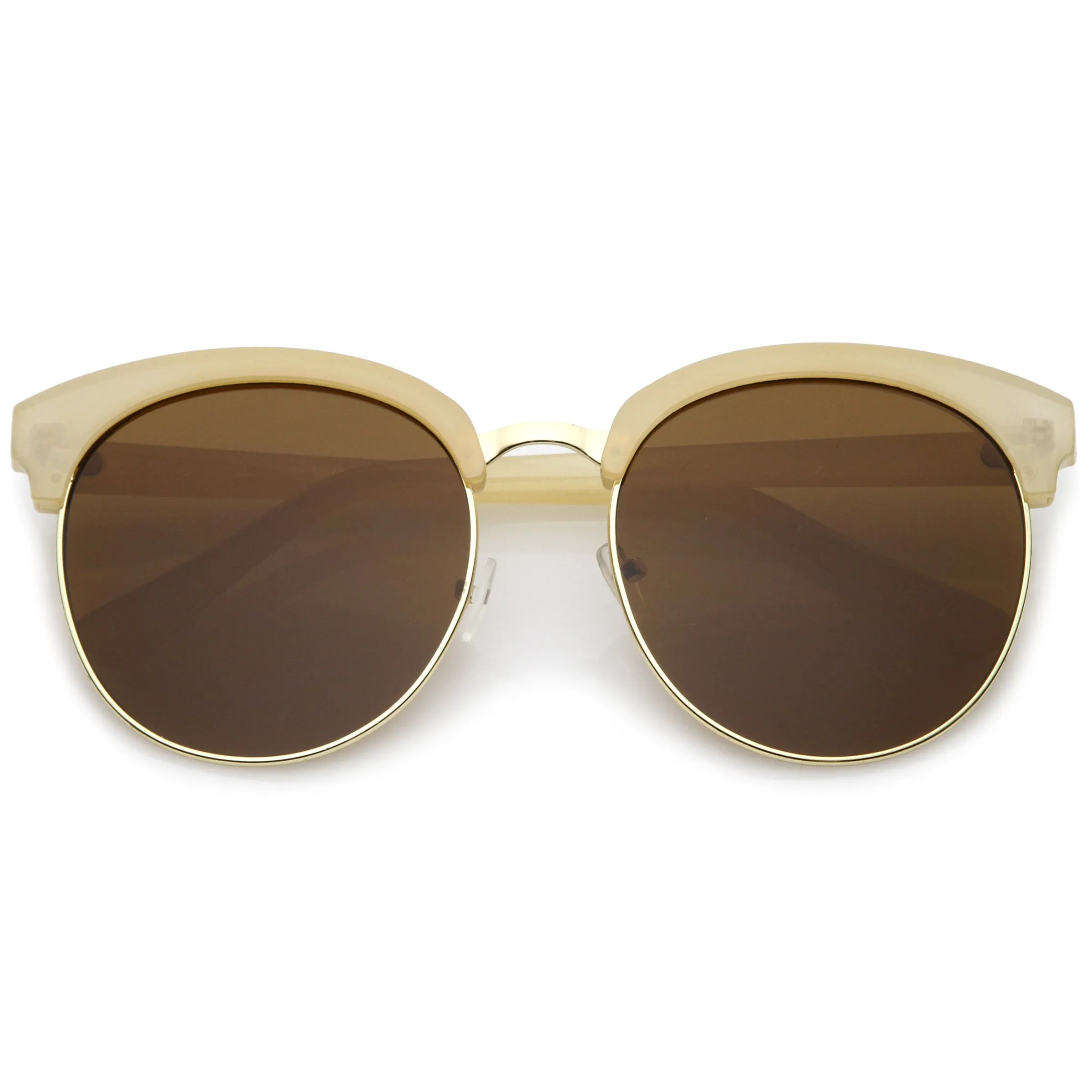 Chic Oversize Flat Lens Browline Half Frame Sunglasses A531 sold by ZeroUV