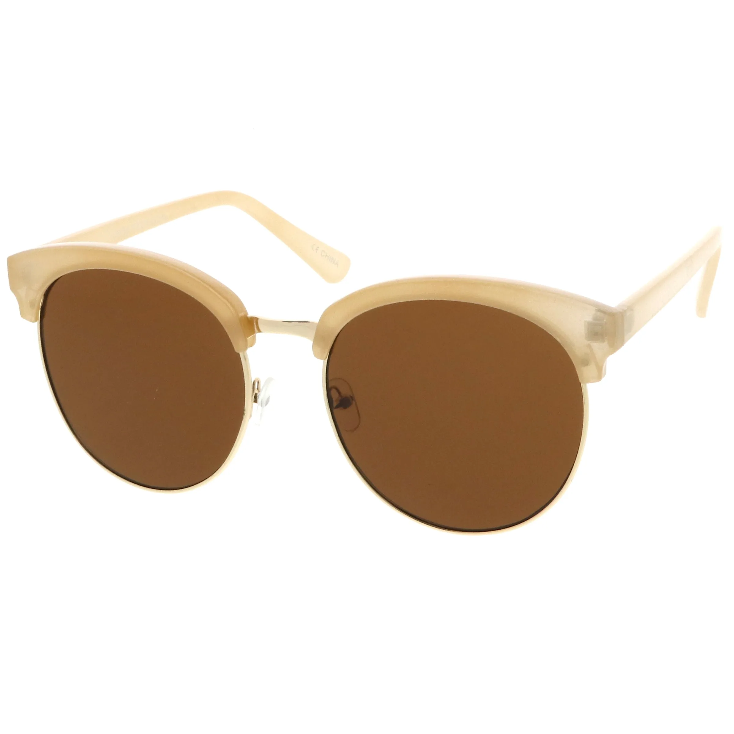Chic Oversize Flat Lens Browline Half Frame Sunglasses A531 sold by ZeroUV product image thumbnail 2