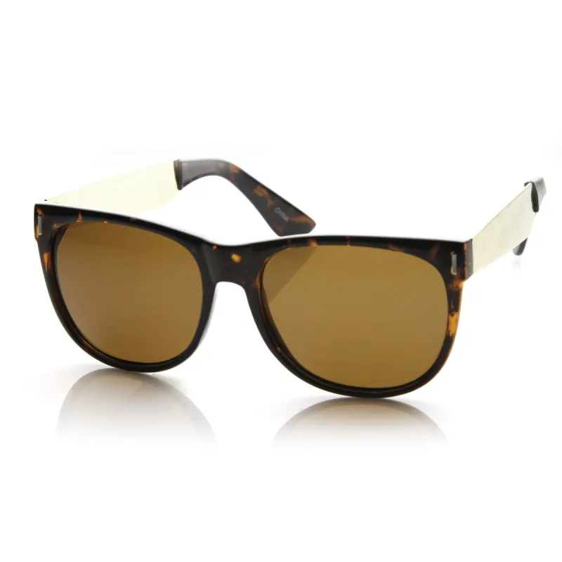 Trendy Indie Hipster Super Retro Metal Arm Horned Rim Sunglasses 8687 sold by ZeroUV