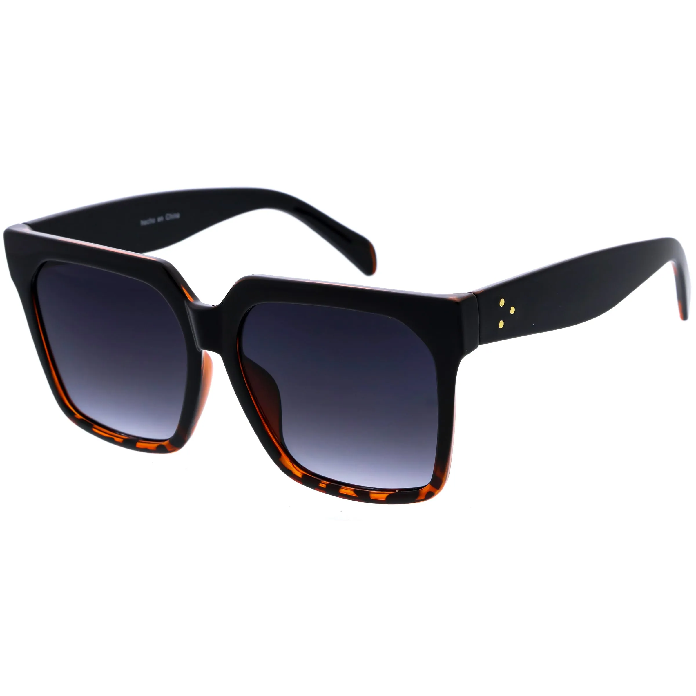 Classy Oversized Neutral Square Horn Rimmed Sunglasses D114 sold by ZeroUV product image thumbnail 5