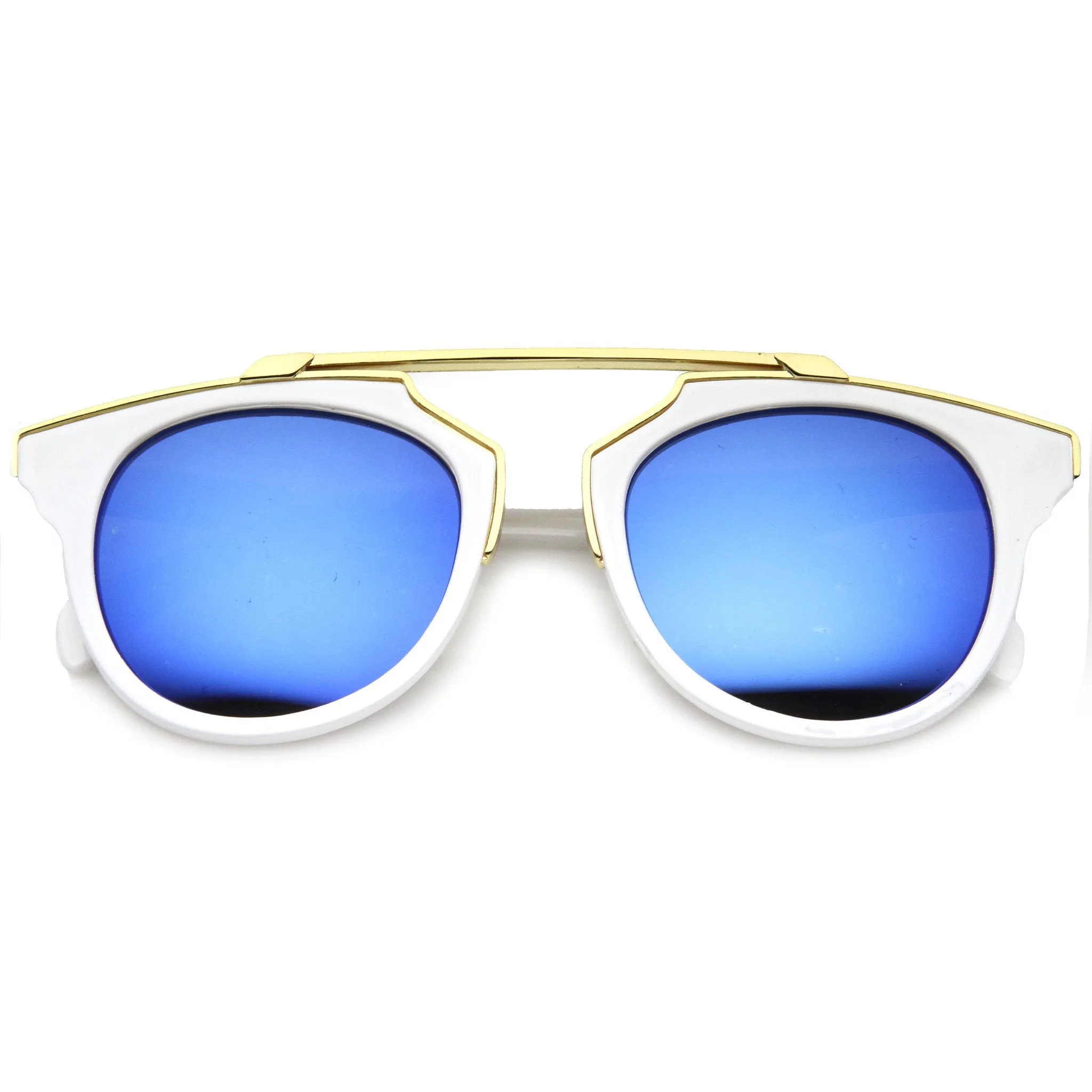 Intricately Designed Retro Horned Rim Mirrored Lens Sunglasses 9754 sold by ZeroUV product image thumbnail 5
