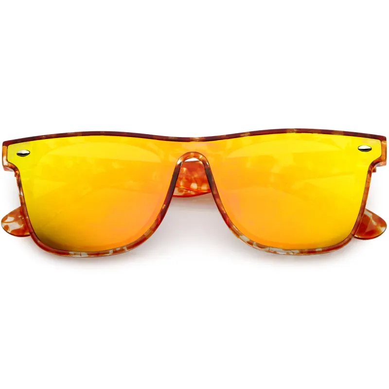Oversize Modern Horned Rim Color Tone Shield Sunglasses C934 sold by ZeroUV