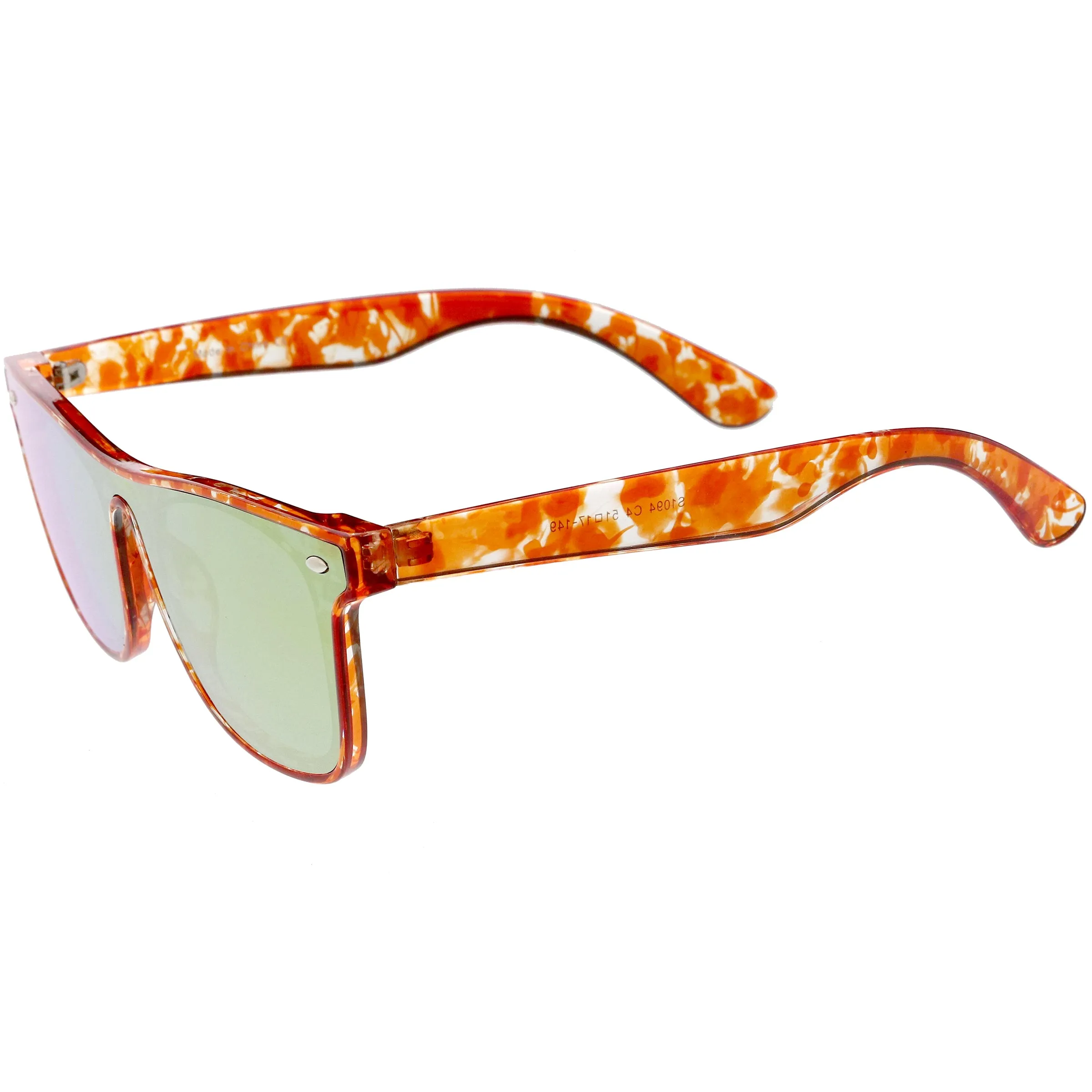 Oversize Modern Horned Rim Color Tone Shield Sunglasses C934 sold by ZeroUV product image thumbnail 3