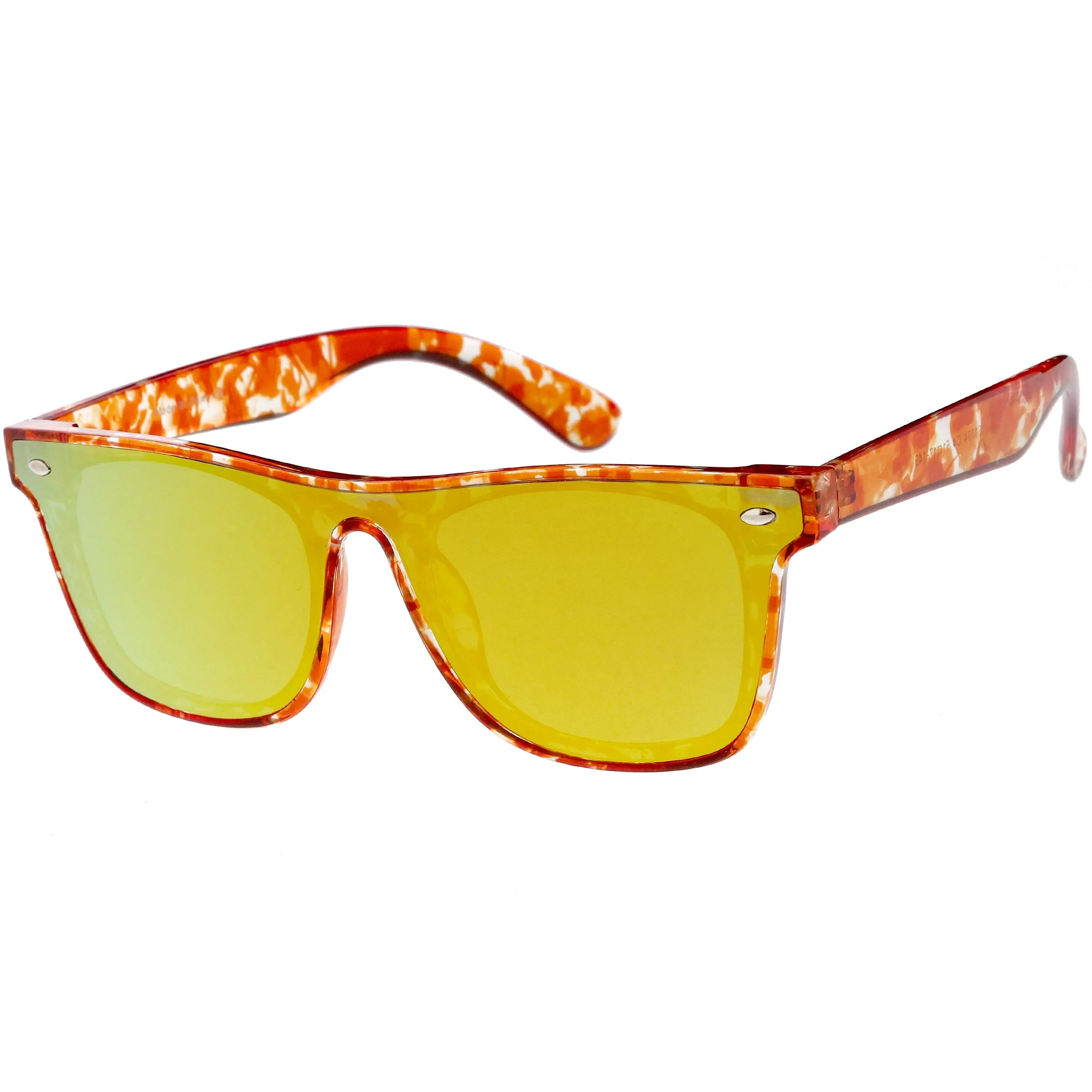 Oversize Modern Horned Rim Color Tone Shield Sunglasses C934 sold by ZeroUV product image thumbnail 2
