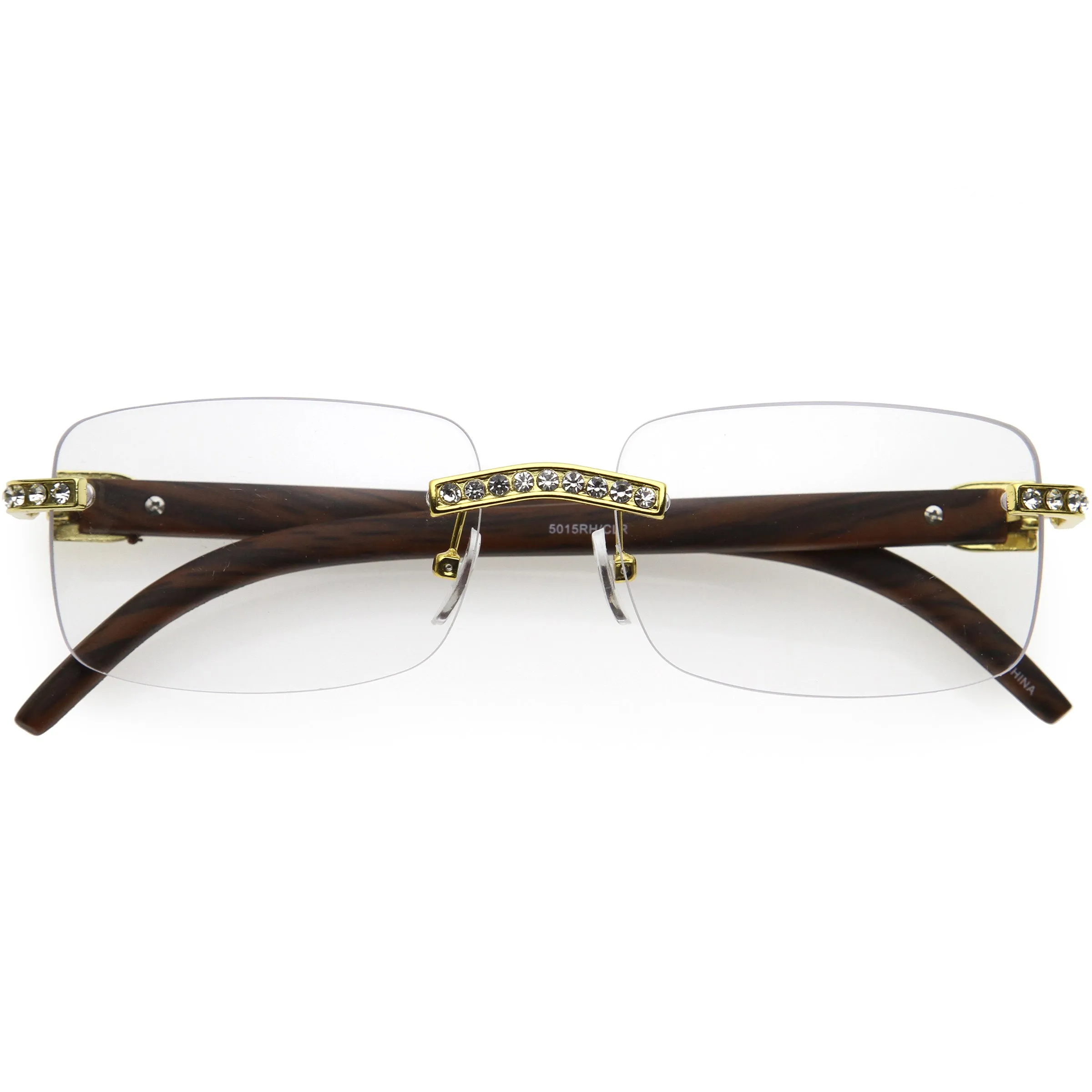 Premium Rhinestones Decorated Blue Light Square Glasses D182 sold by ZeroUV product image thumbnail 4
