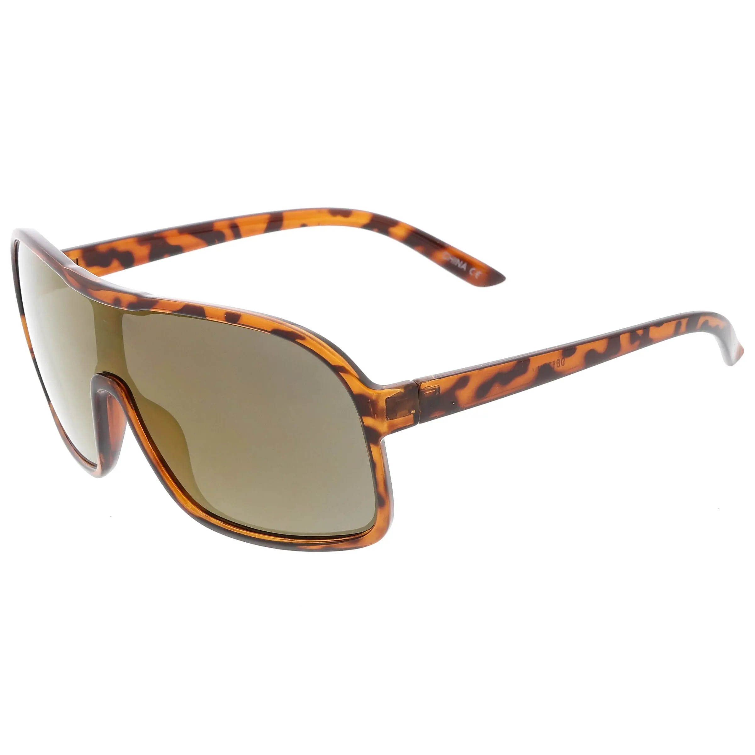 Retro 1980's Riding Sports Mirrored Lens Shield Sunglasses C562 sold by ZeroUV product image thumbnail 5