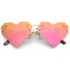Novelty 8 Bit Laser Cut Heart Shape Mirrored Flat Lens Sunglasses C440 sold by ZeroUV
