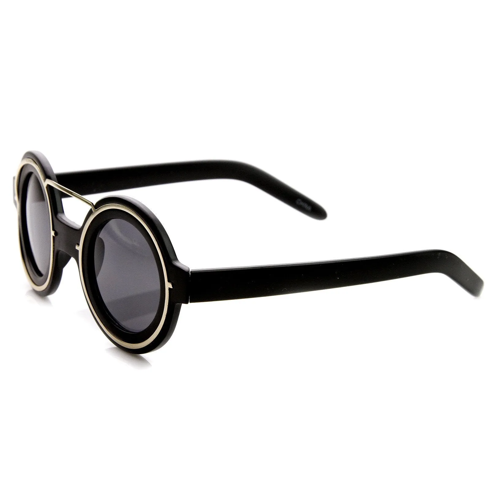 Steampunk Womens Fashion Round Sunglasses Metal Accents 8957 sold by ZeroUV product image thumbnail 2