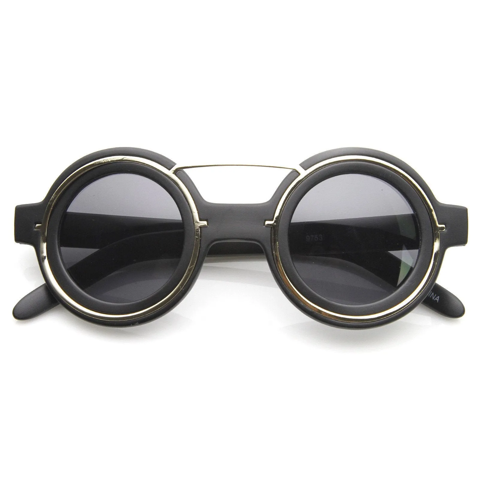Steampunk Womens Fashion Round Sunglasses Metal Accents 8957 sold by ZeroUV product image thumbnail 5